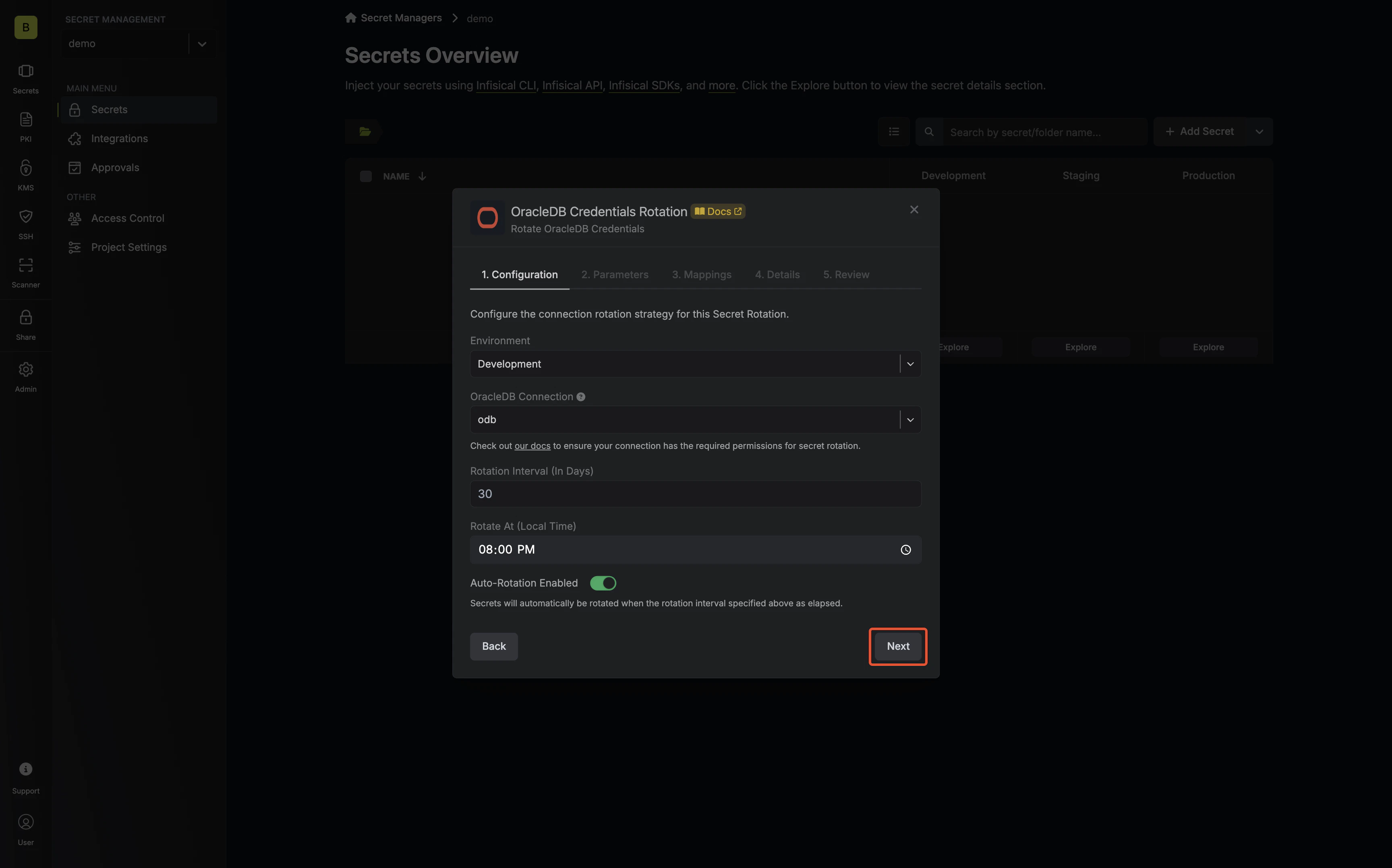 Rotation Configuration