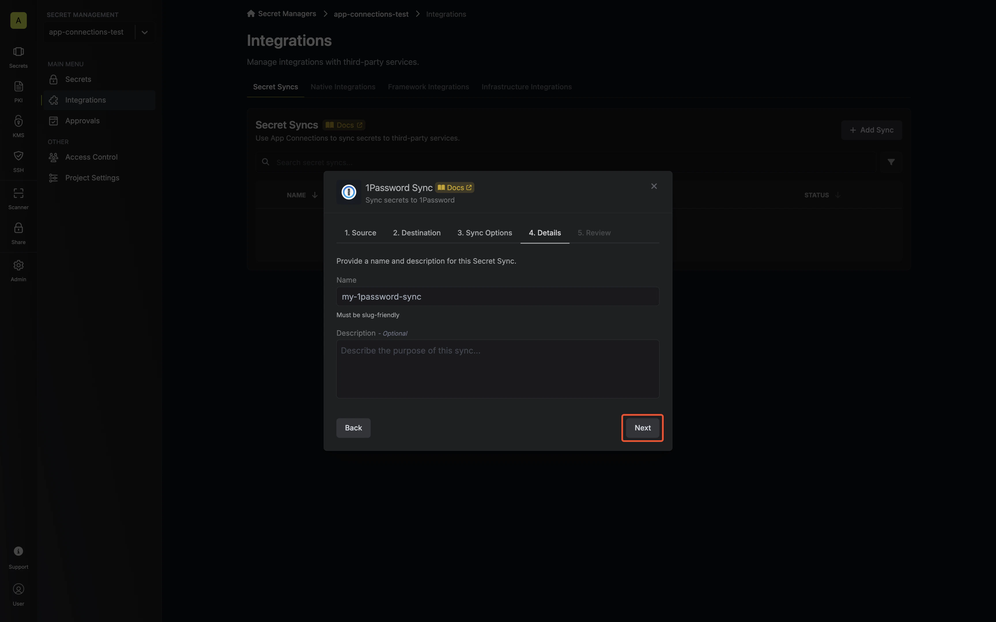 Configure Details