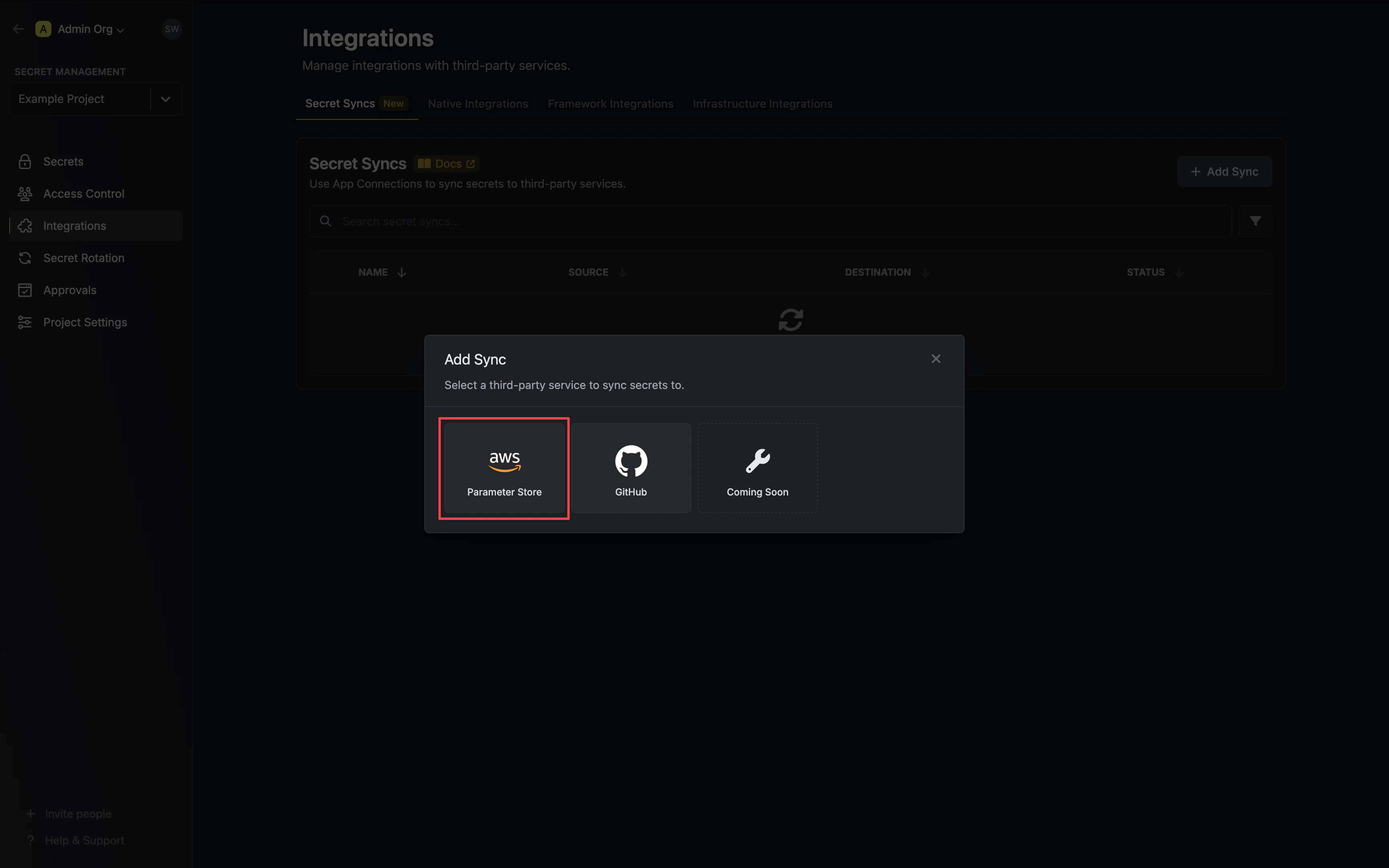 Select AWS Parameter Store