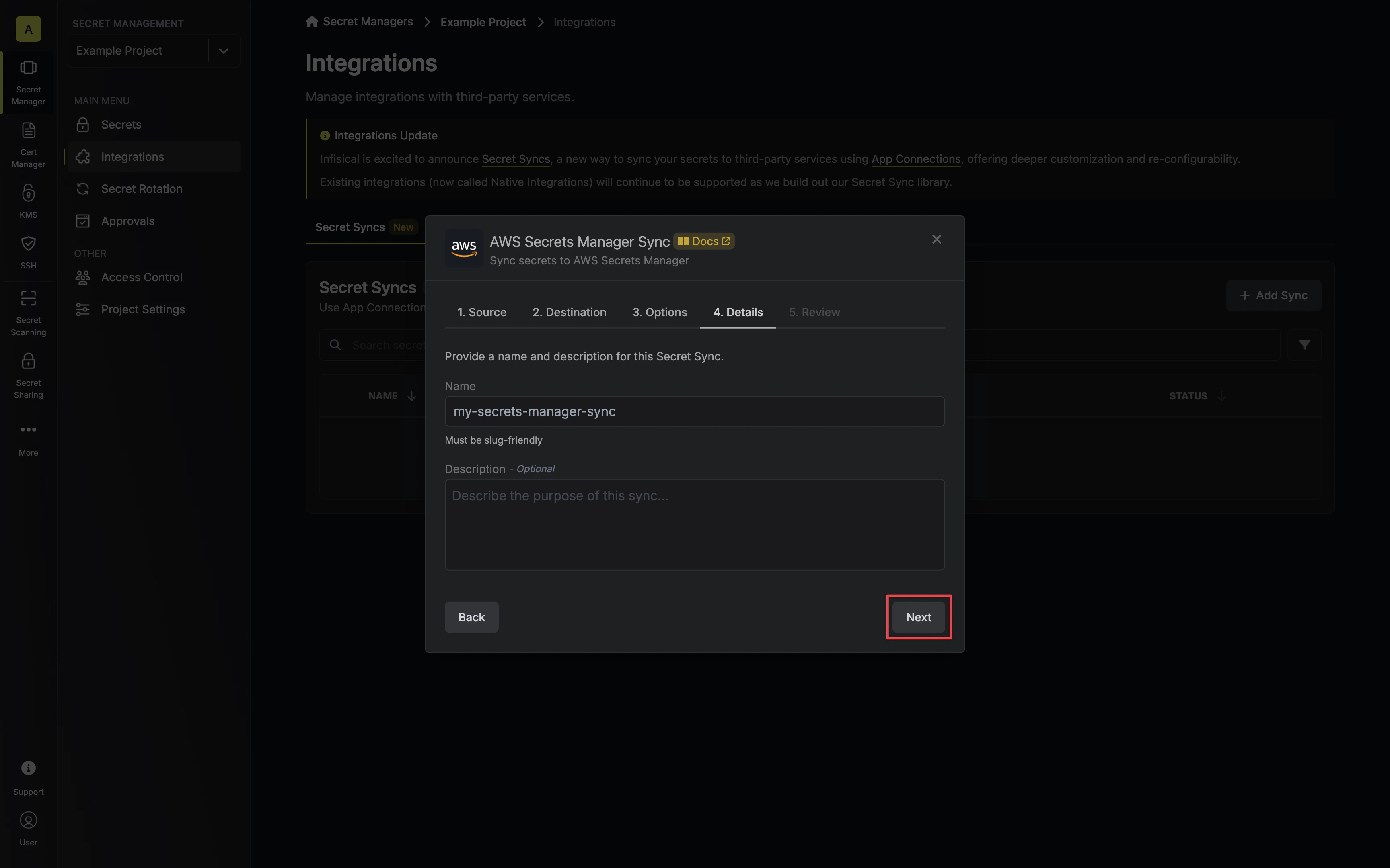 Configure Details