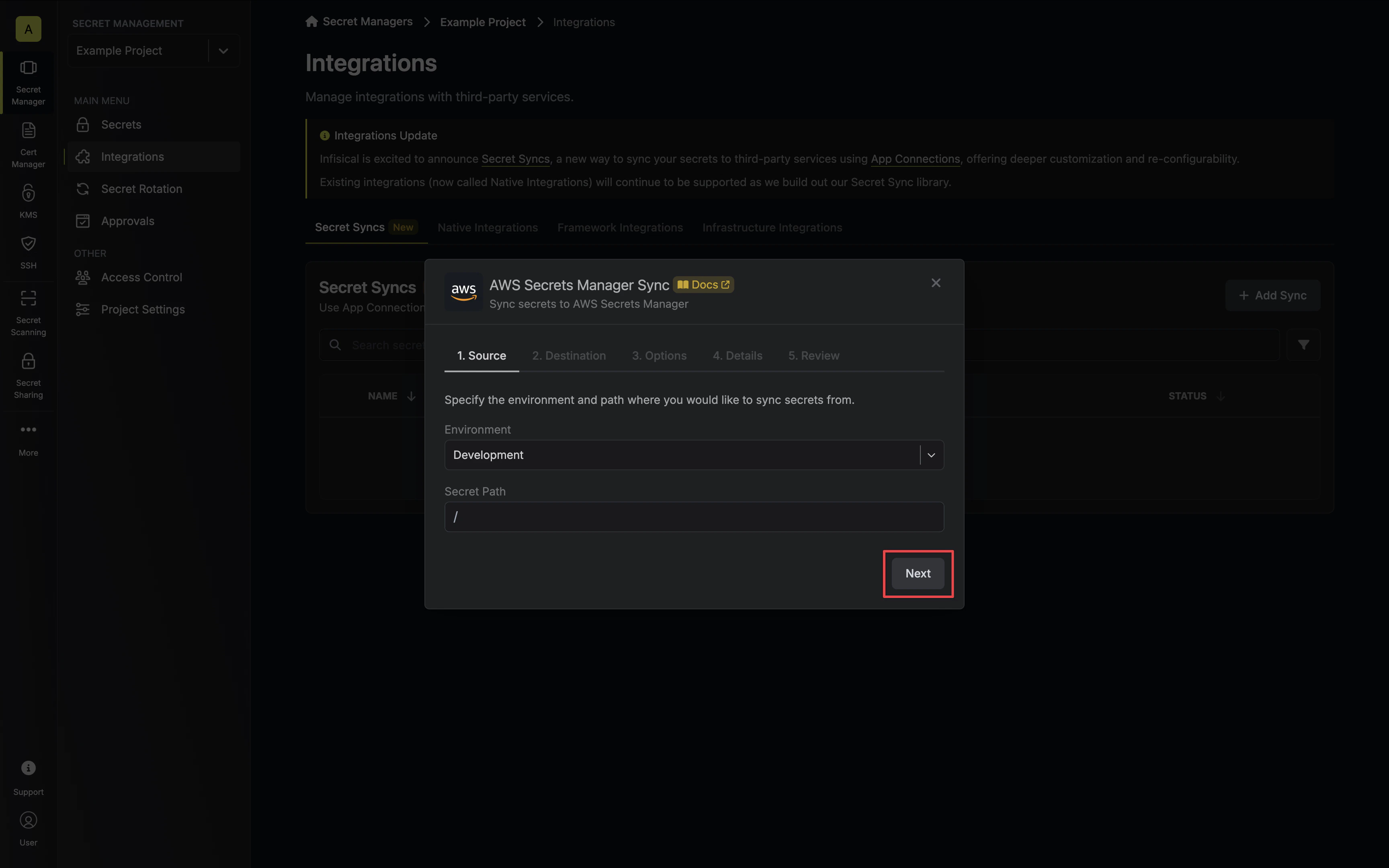 Configure Source
