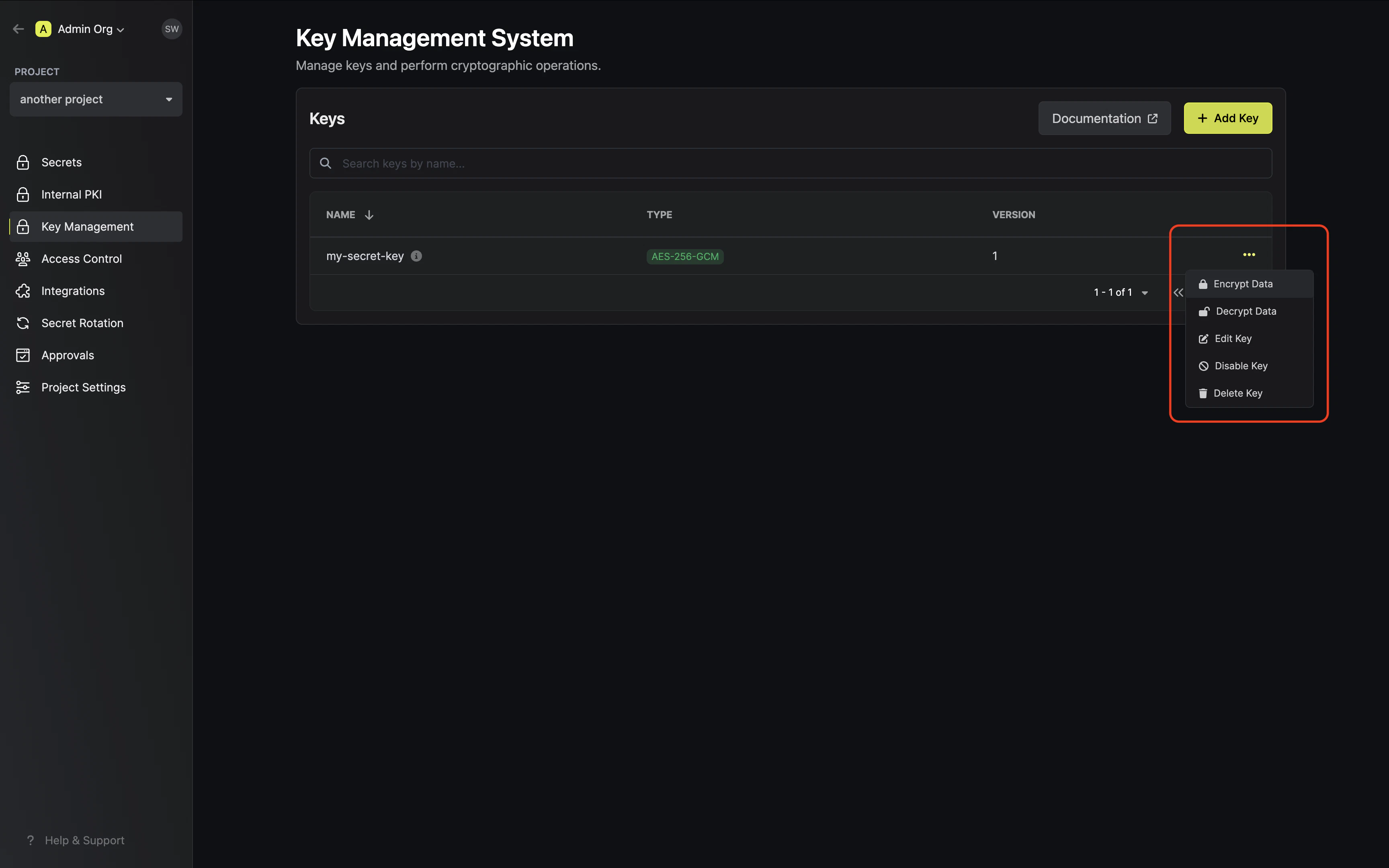 kms key options