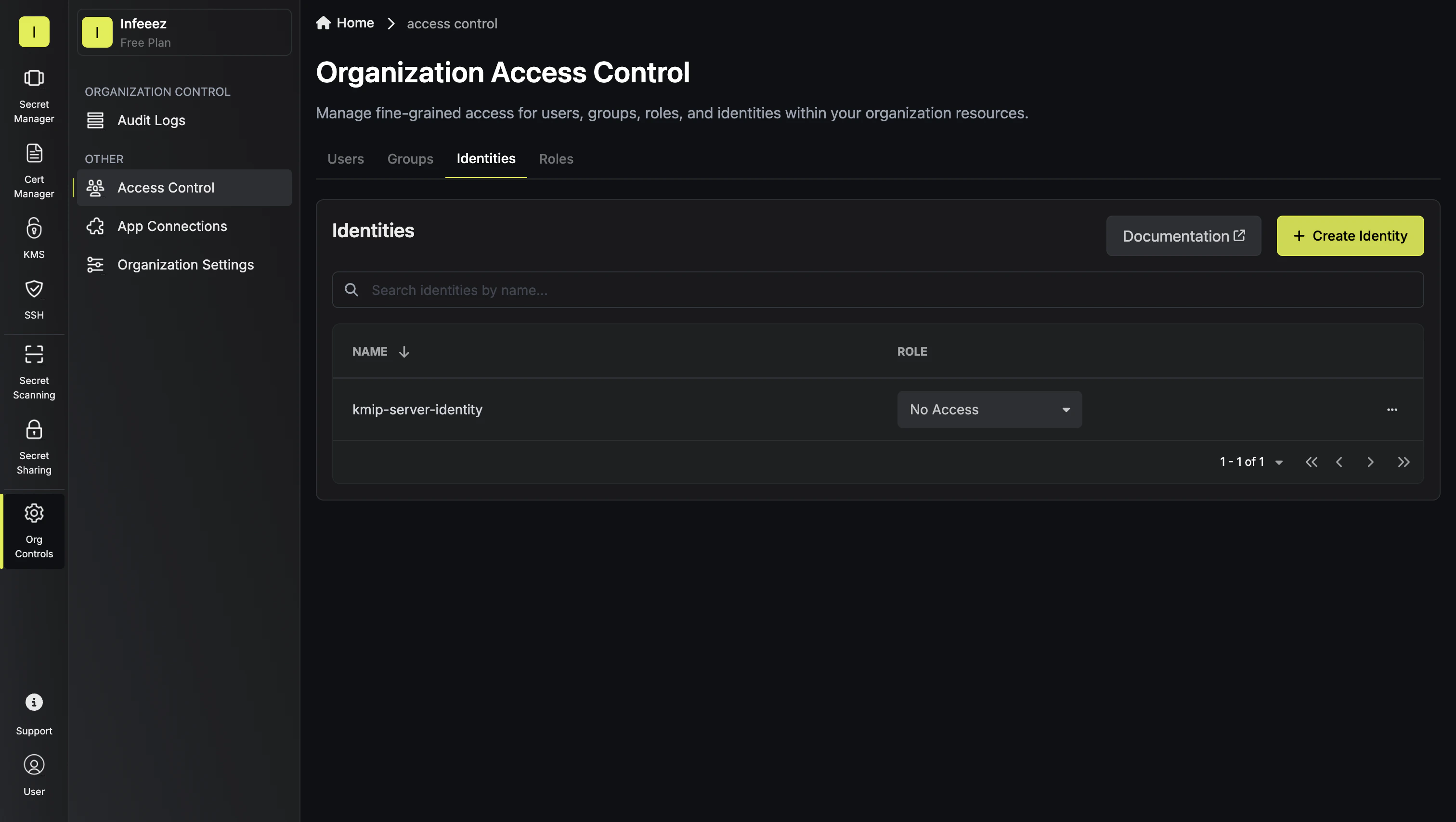 KMIP create machine identity