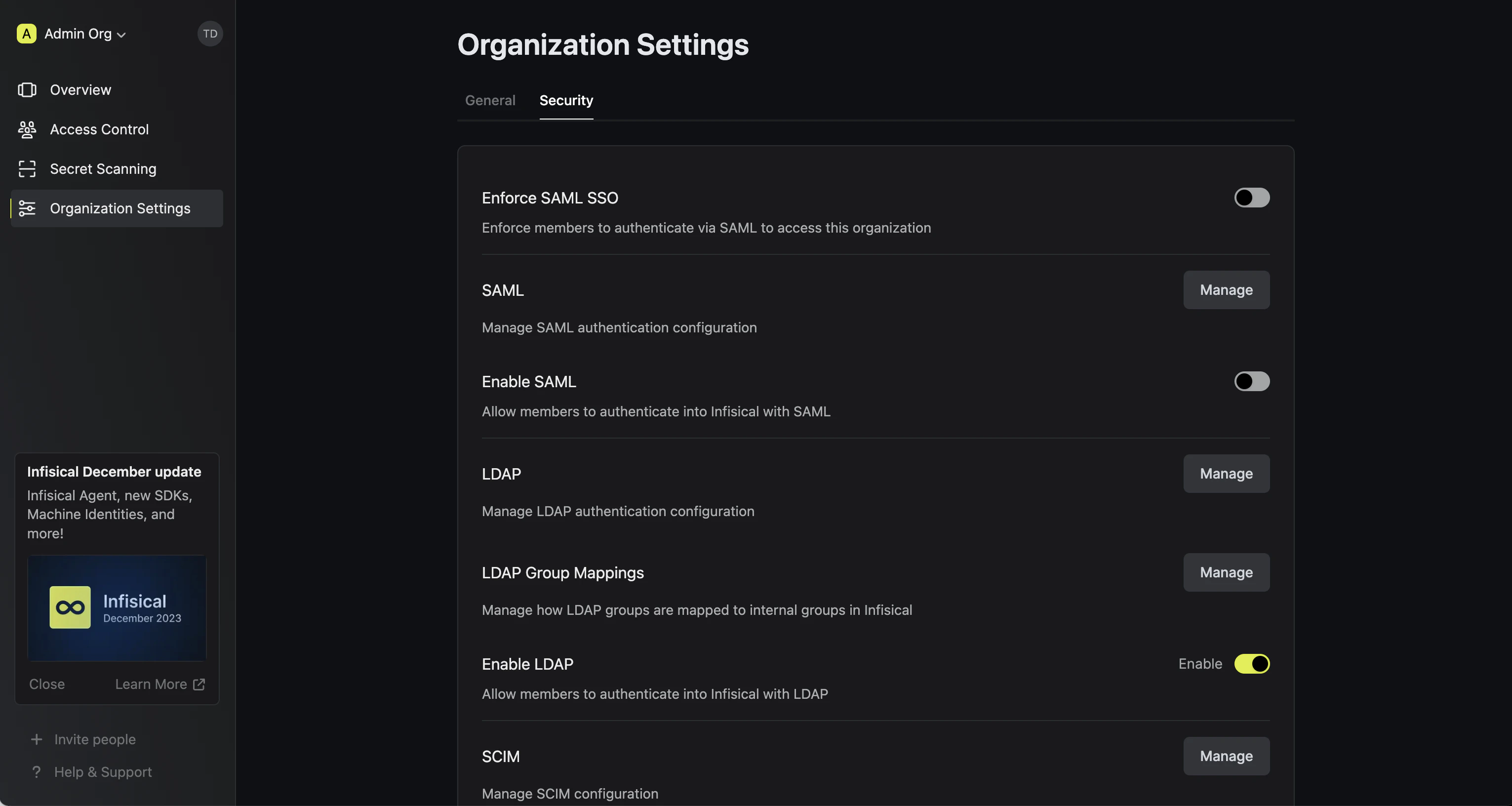 LDAP toggle