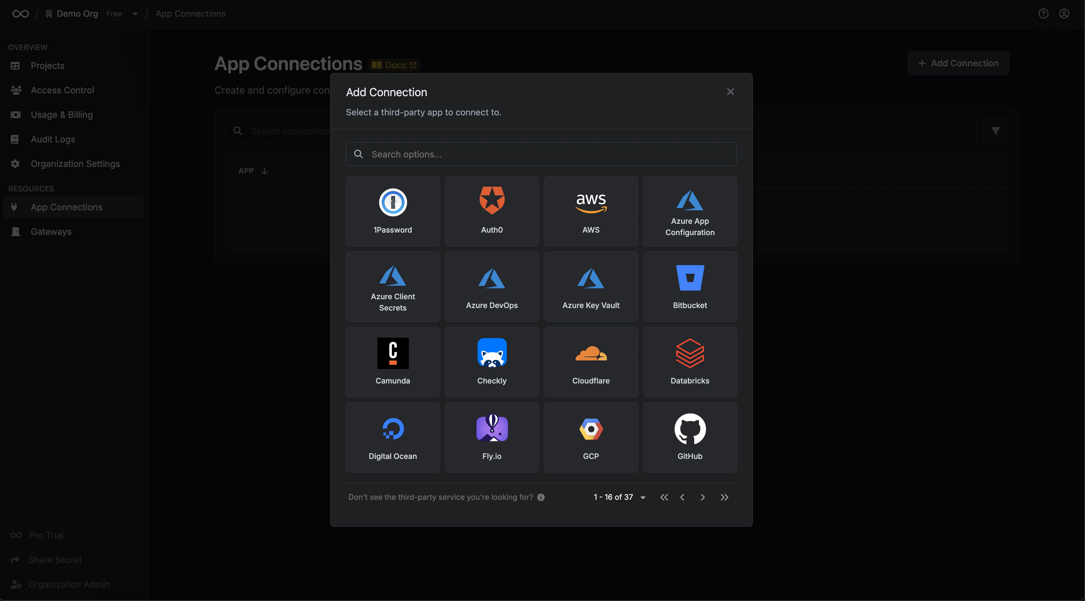 organization app connections