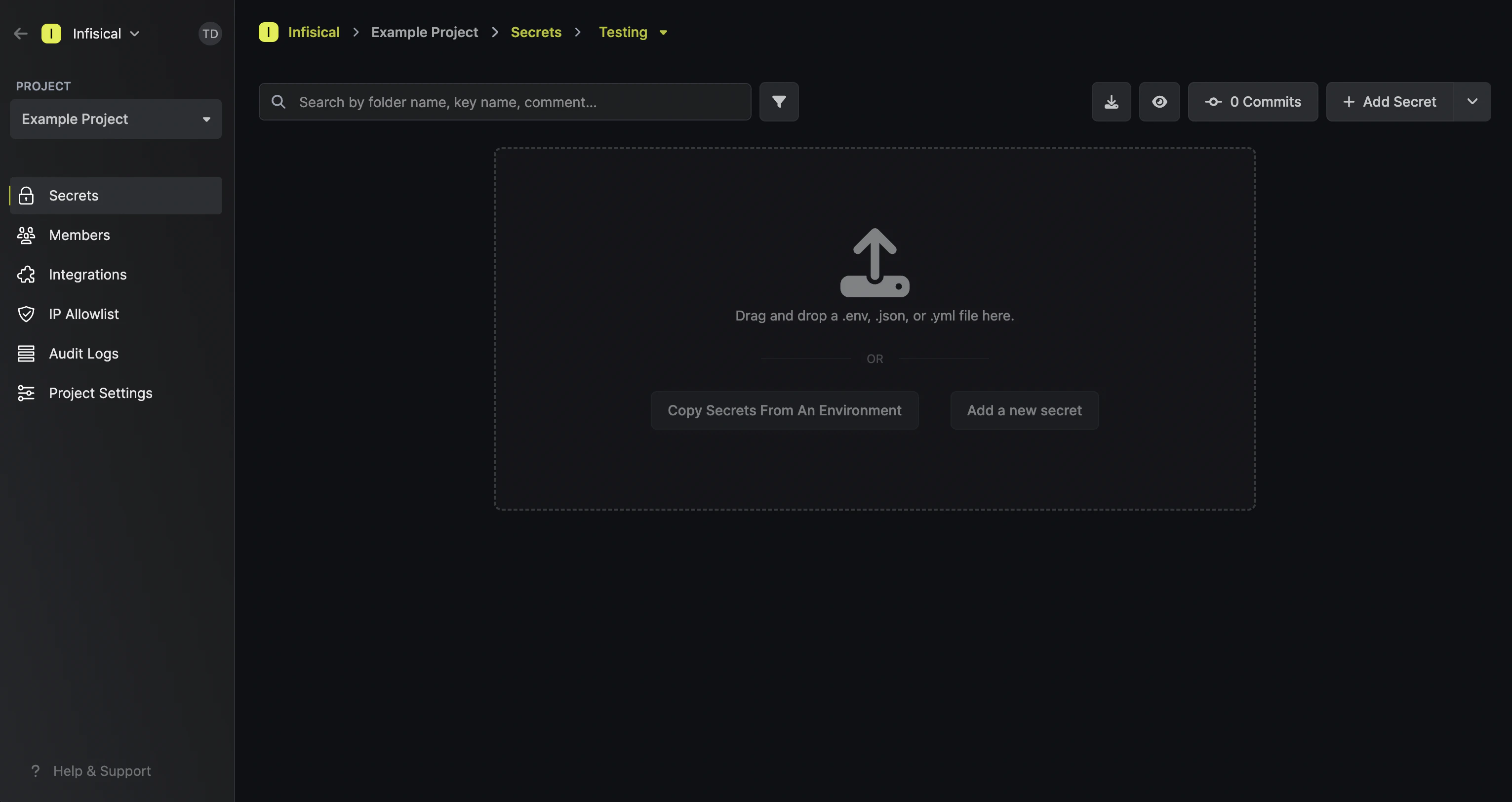 project drop env file