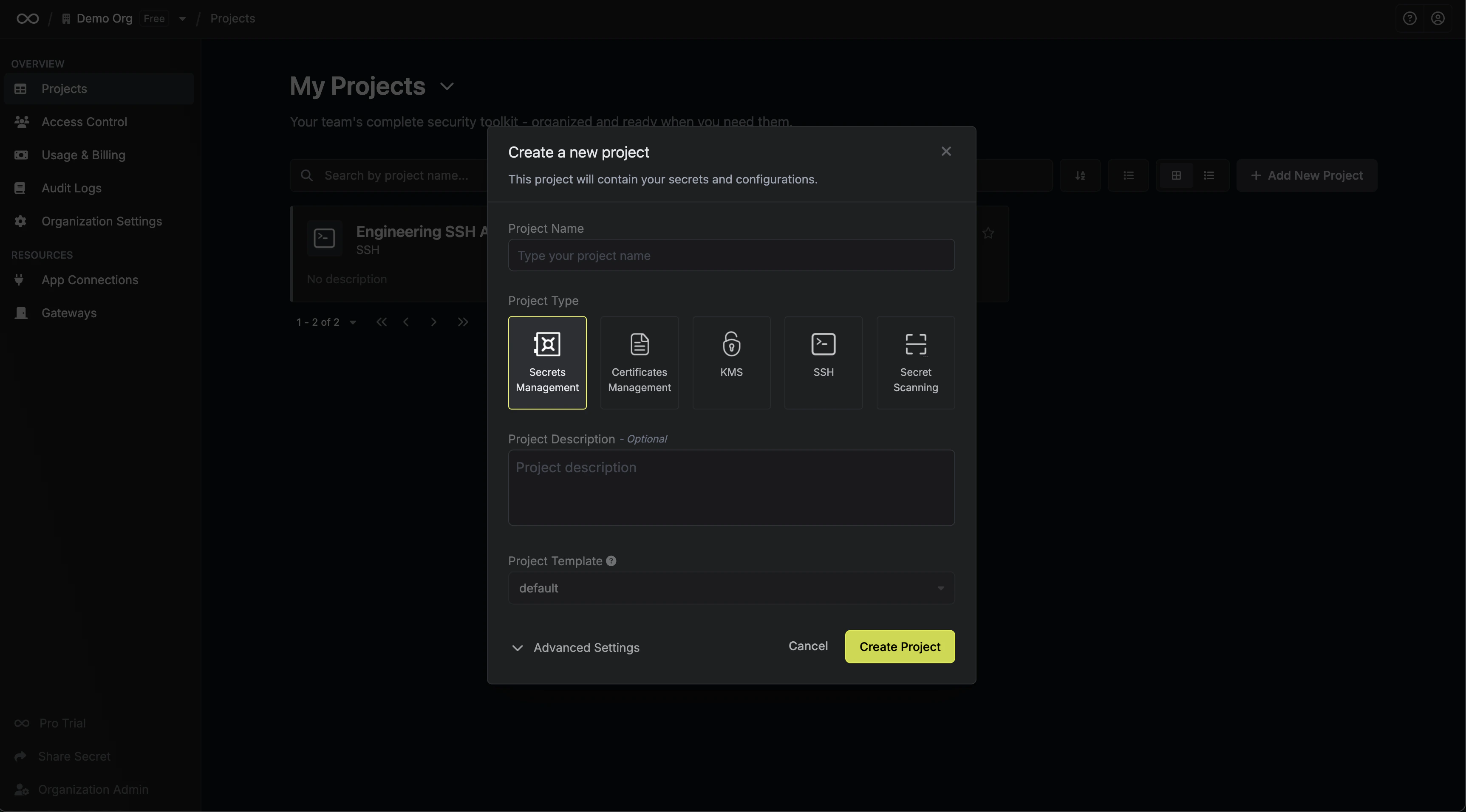 project types
