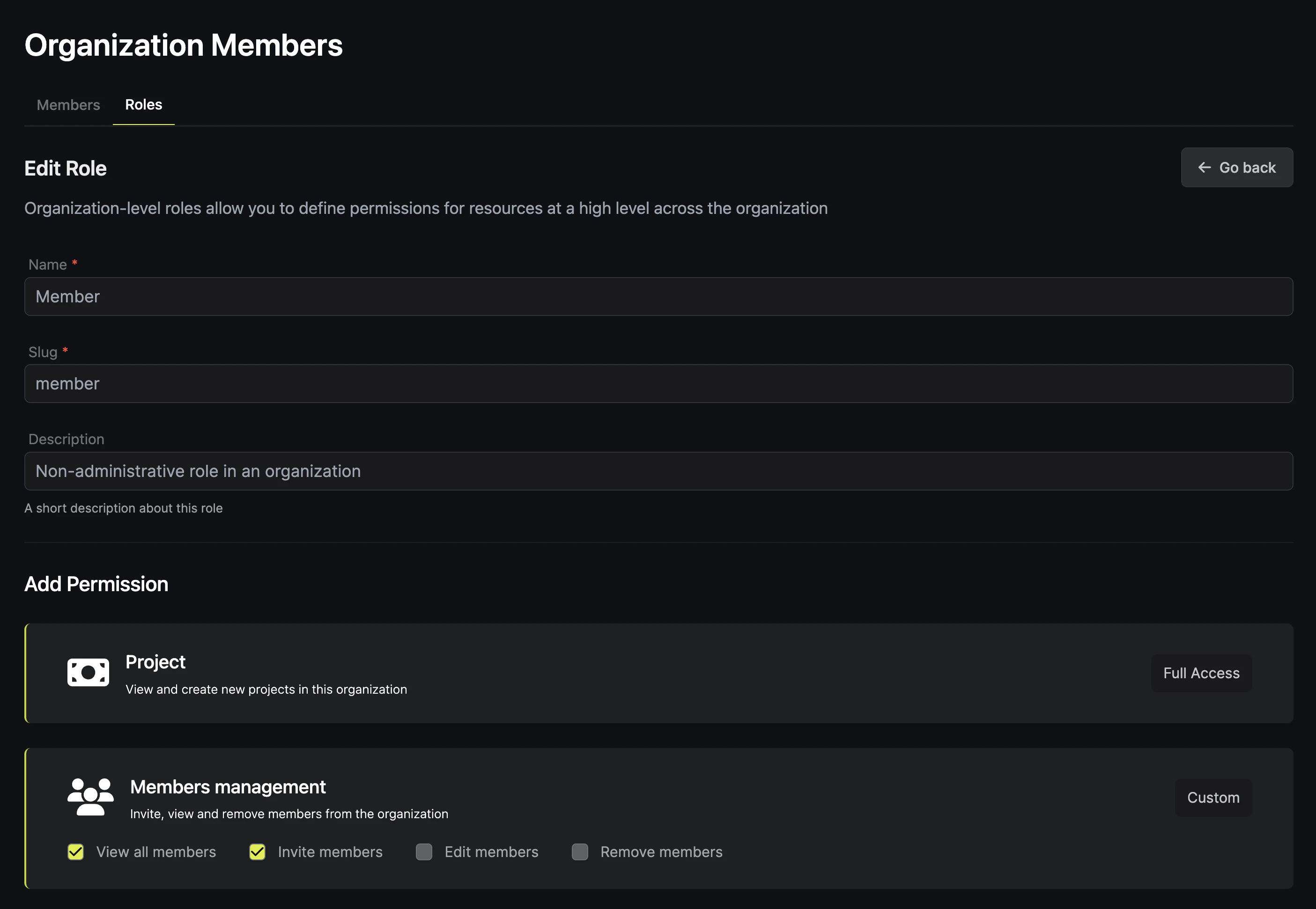 Org member role