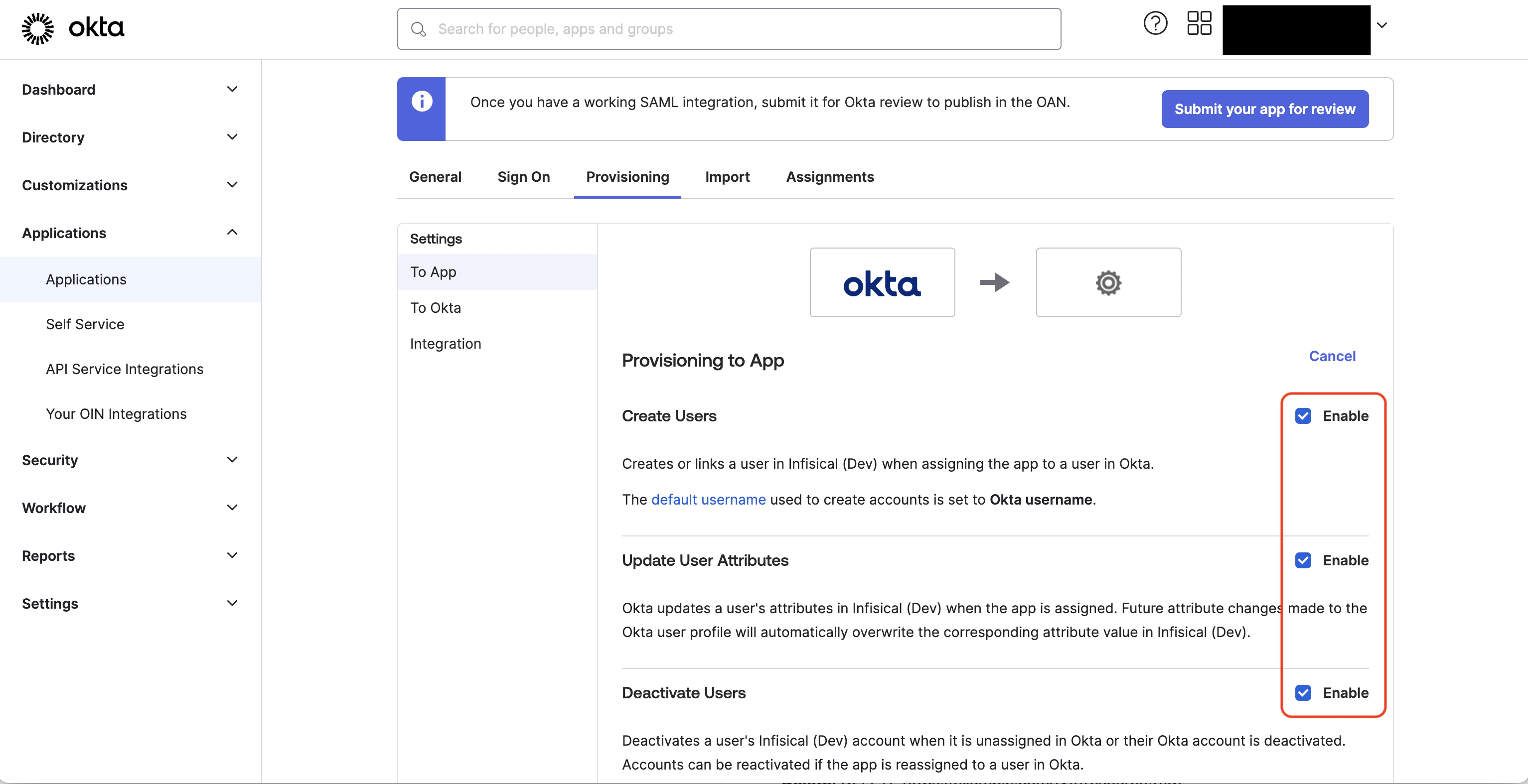 SCIM Okta