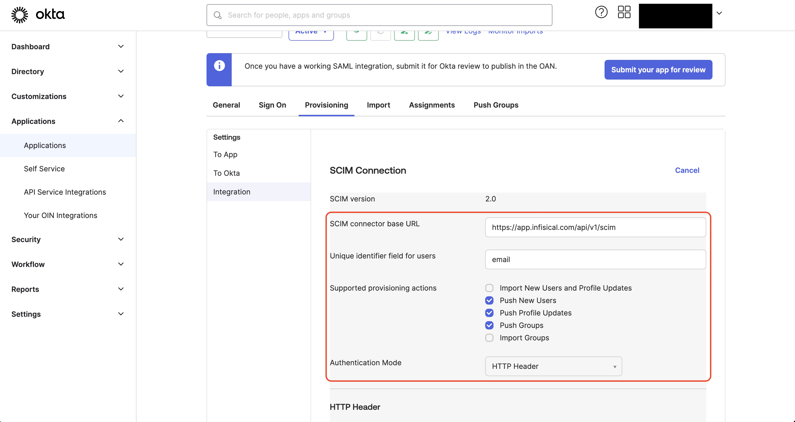 SCIM Okta