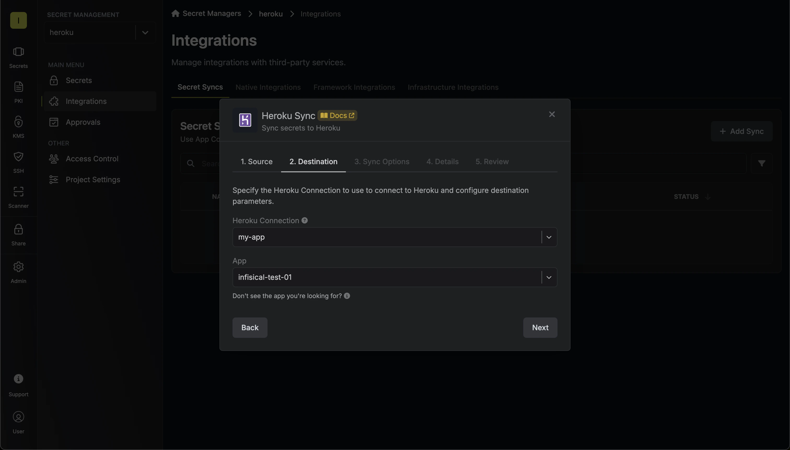 Configure Destination