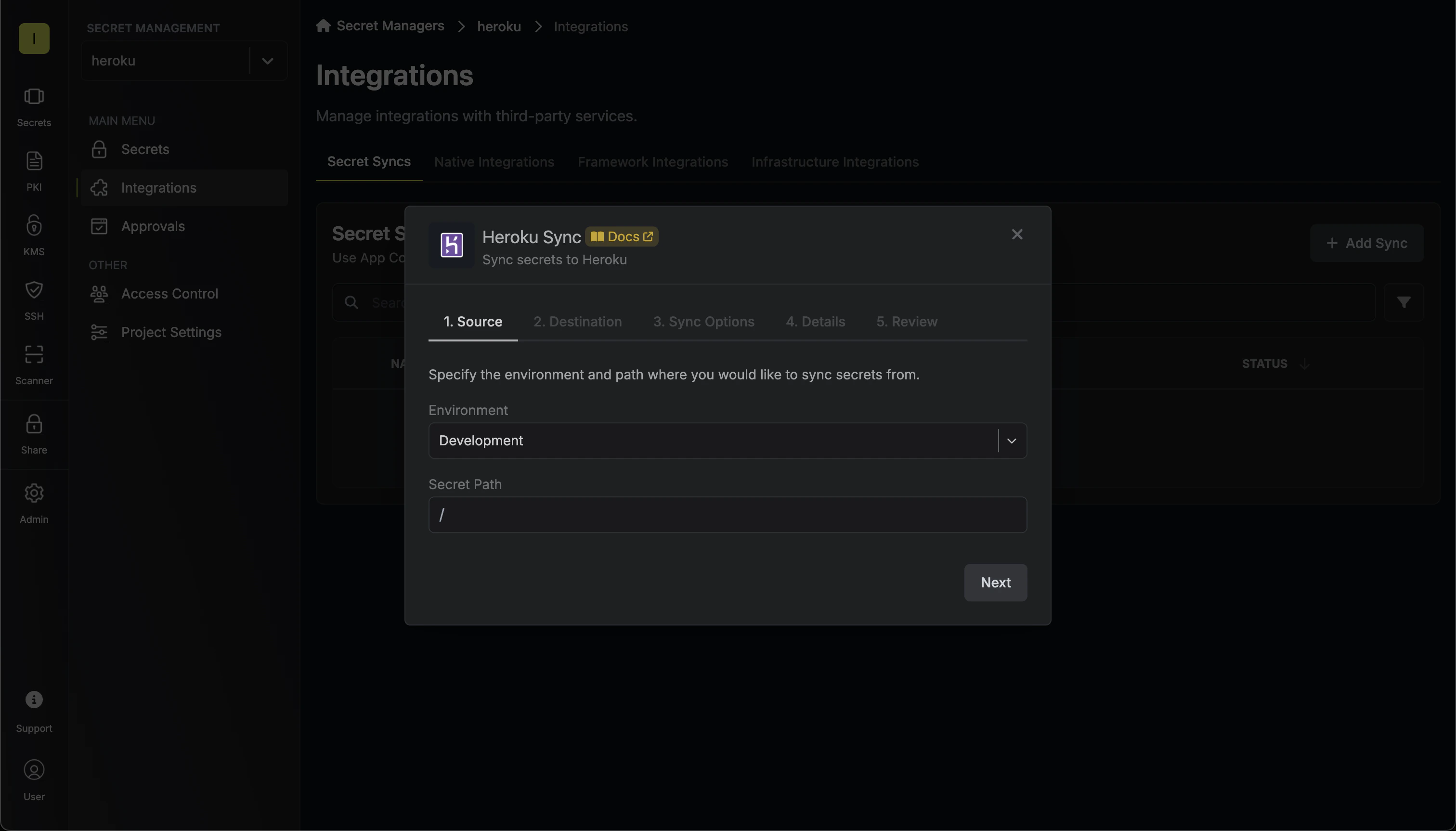 Configure Source