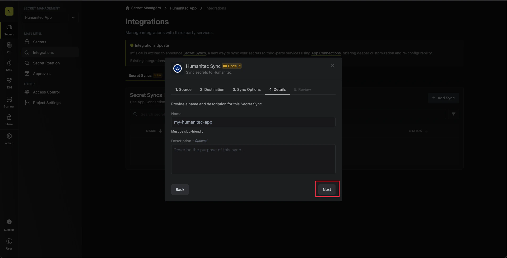 Configure Details