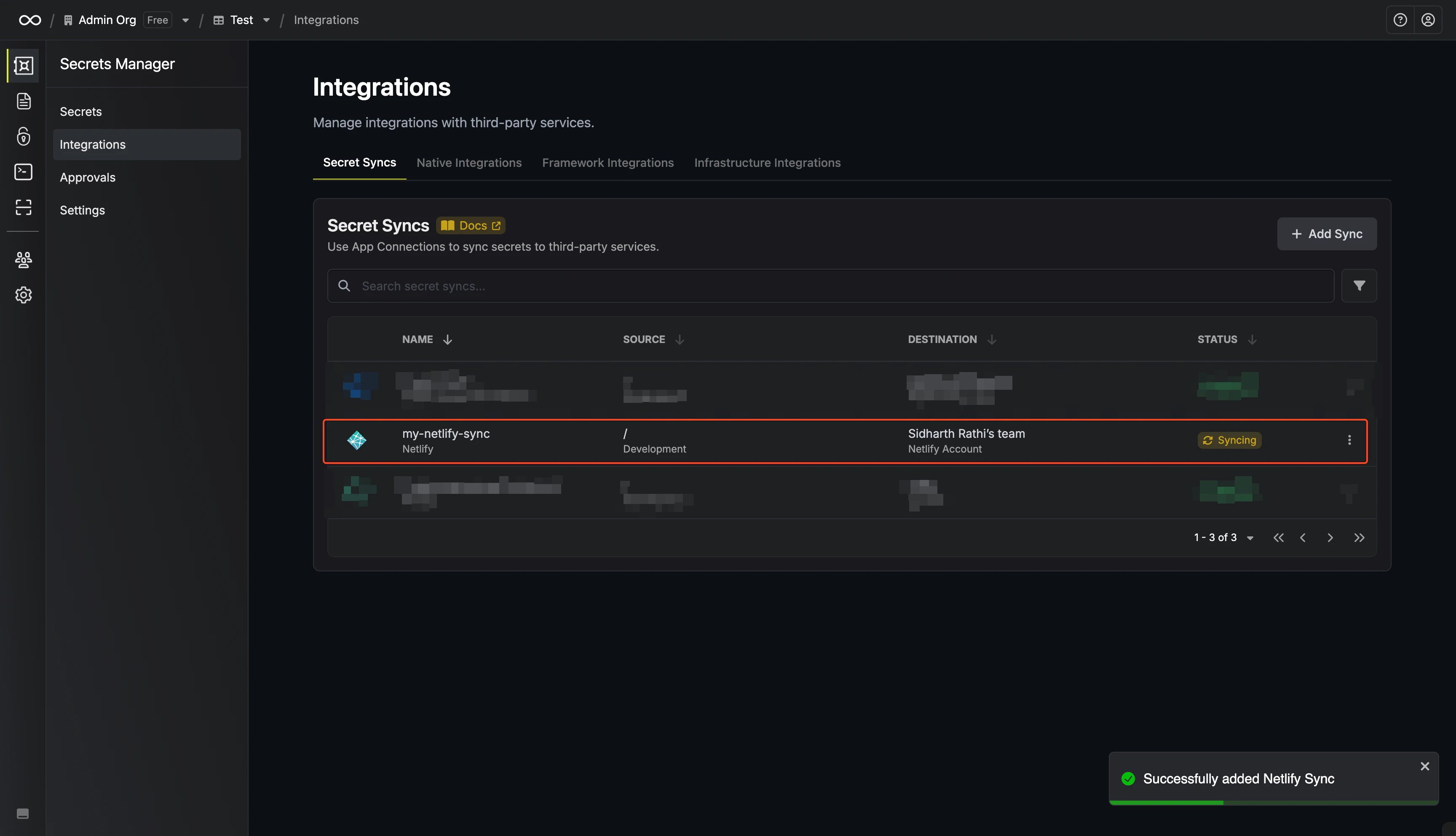 Sync Created