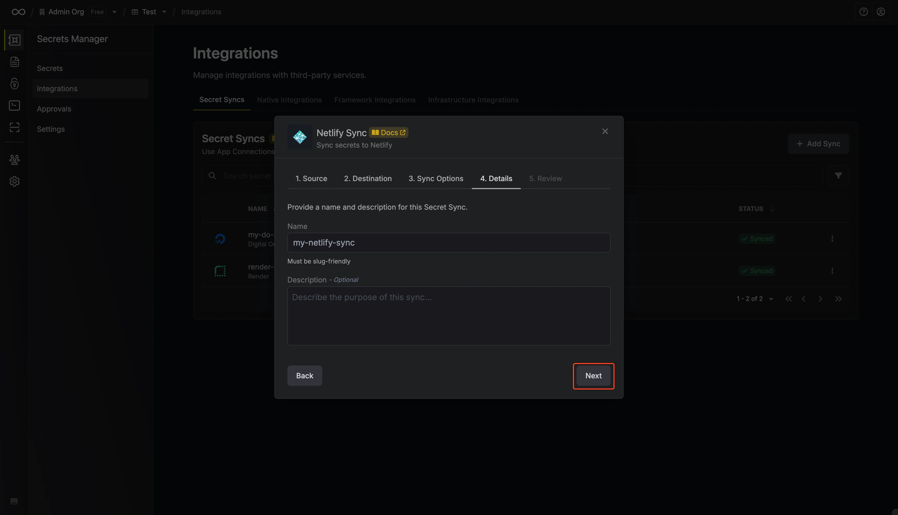 Configure Details