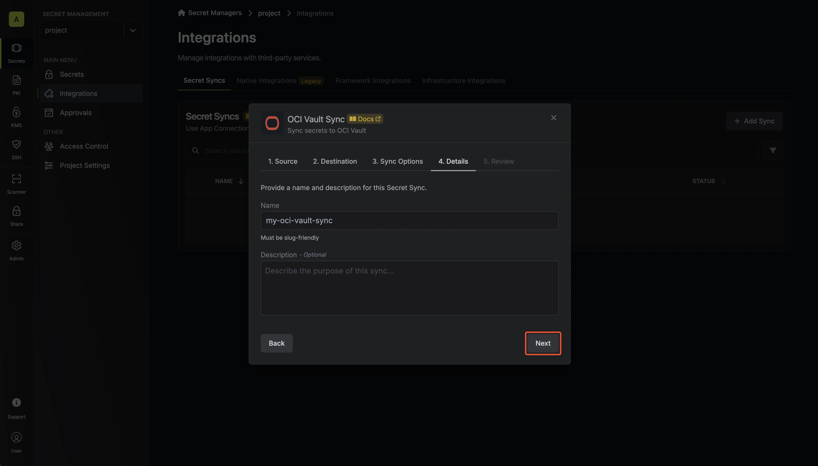 Configure Details