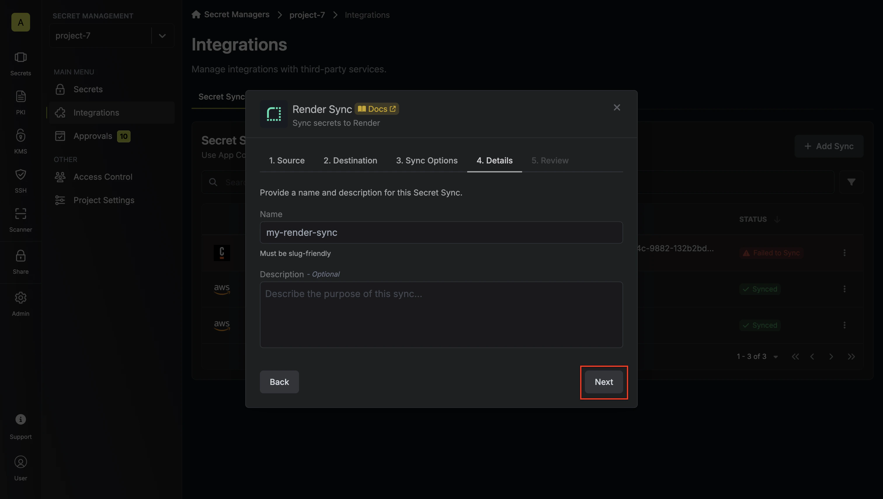 Configure Details