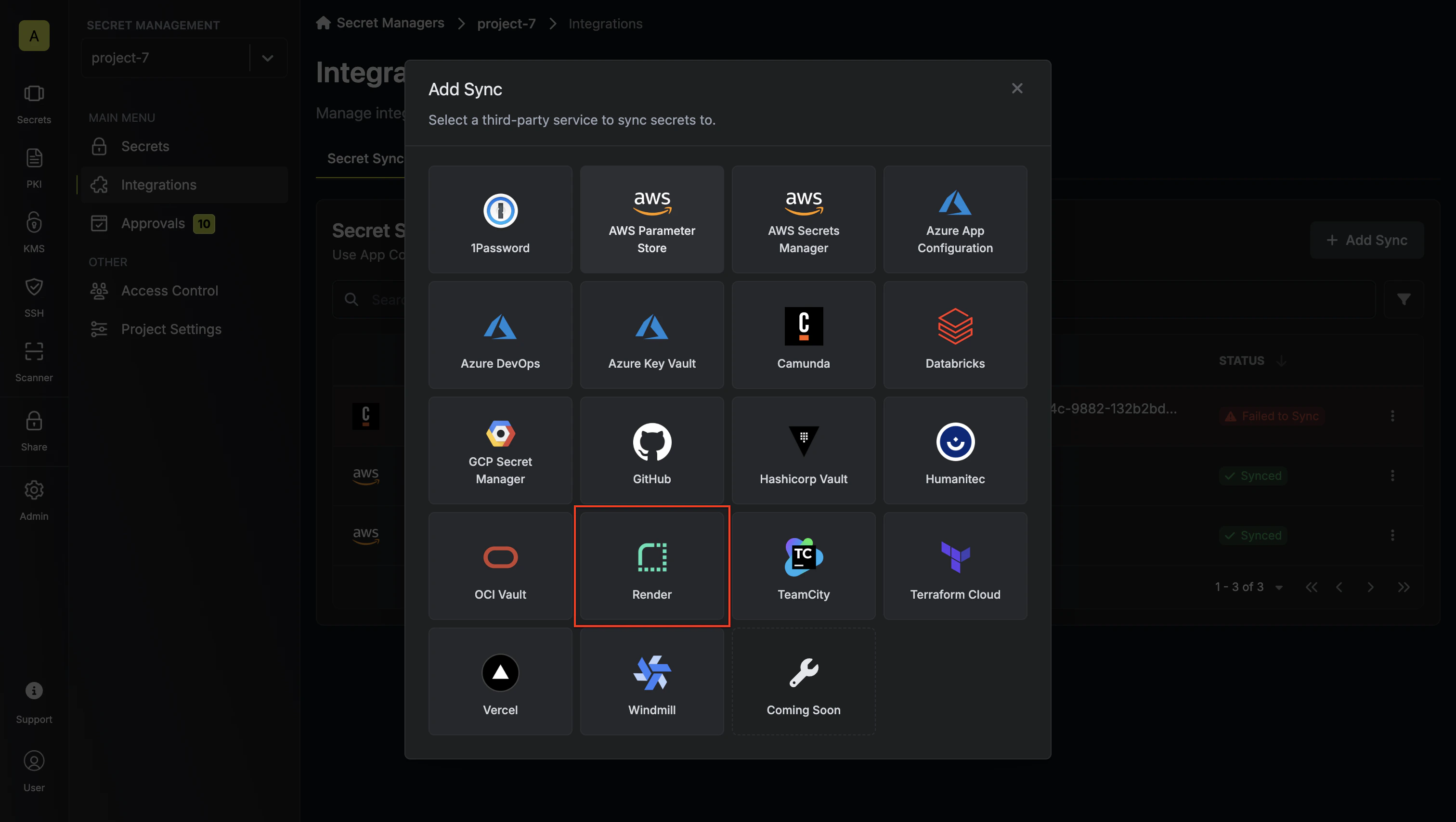 Select Render