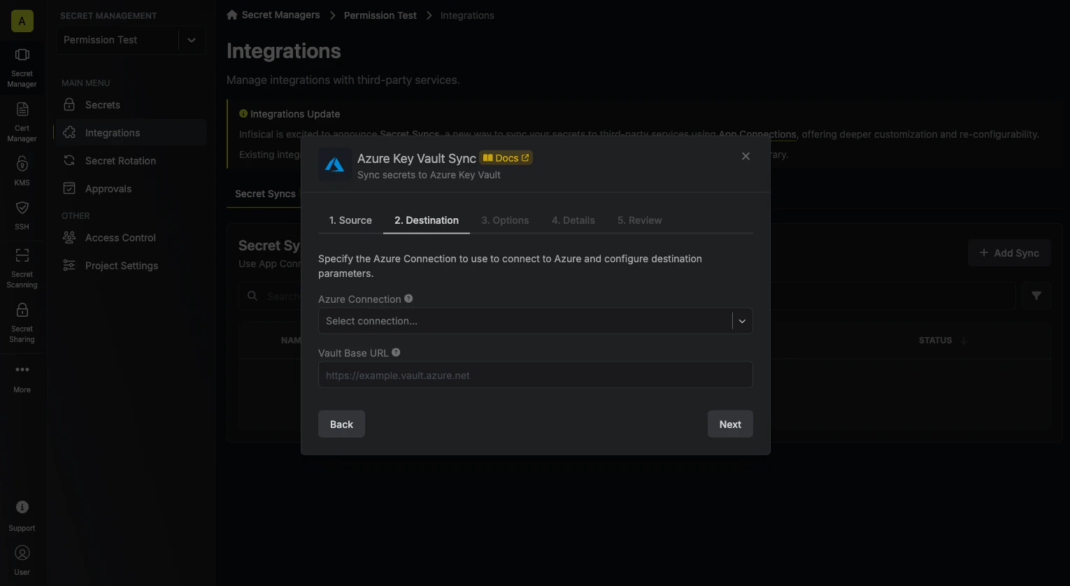 Configure Destination
