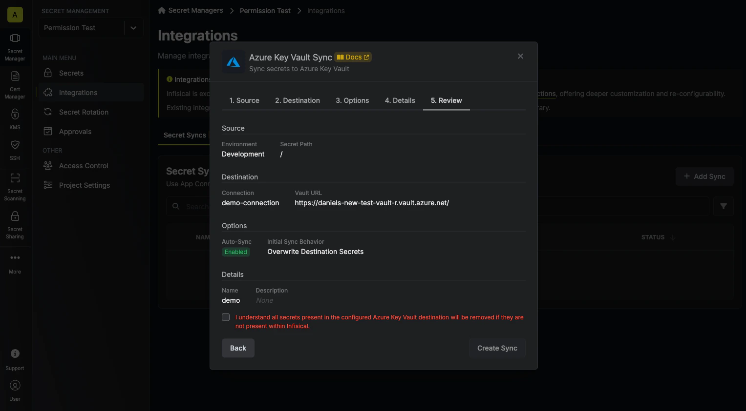 Confirm Configuration