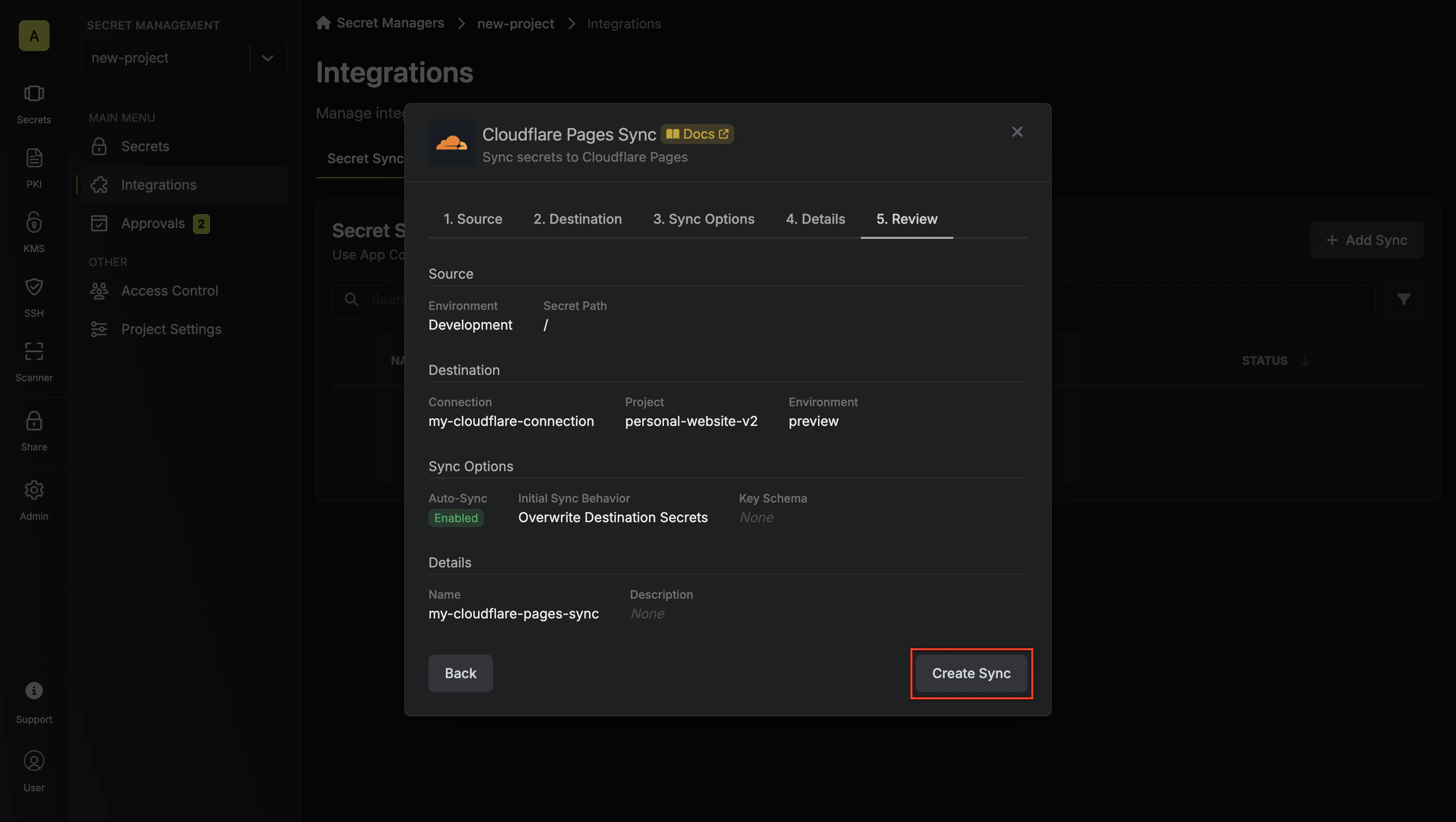 Confirm Configuration
