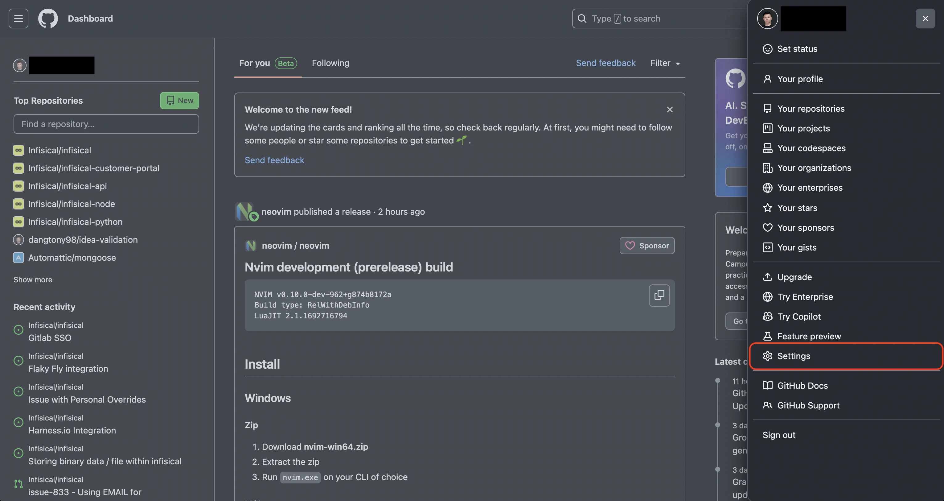 integrations github config