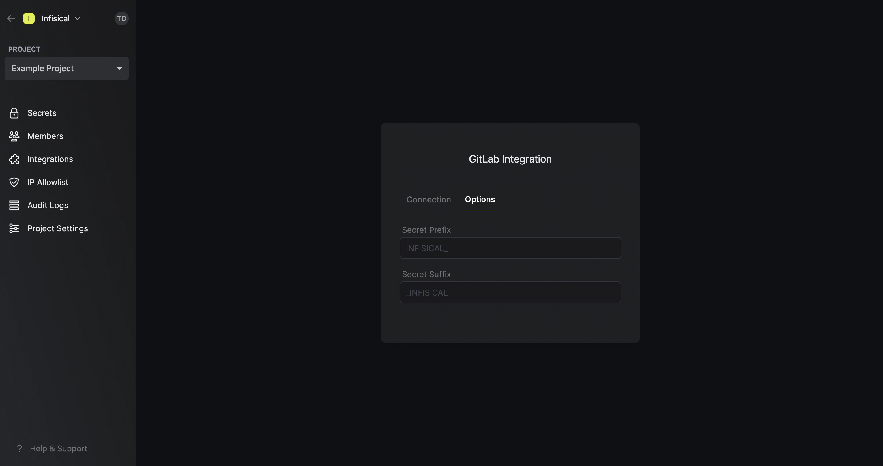 integrations gitlab options