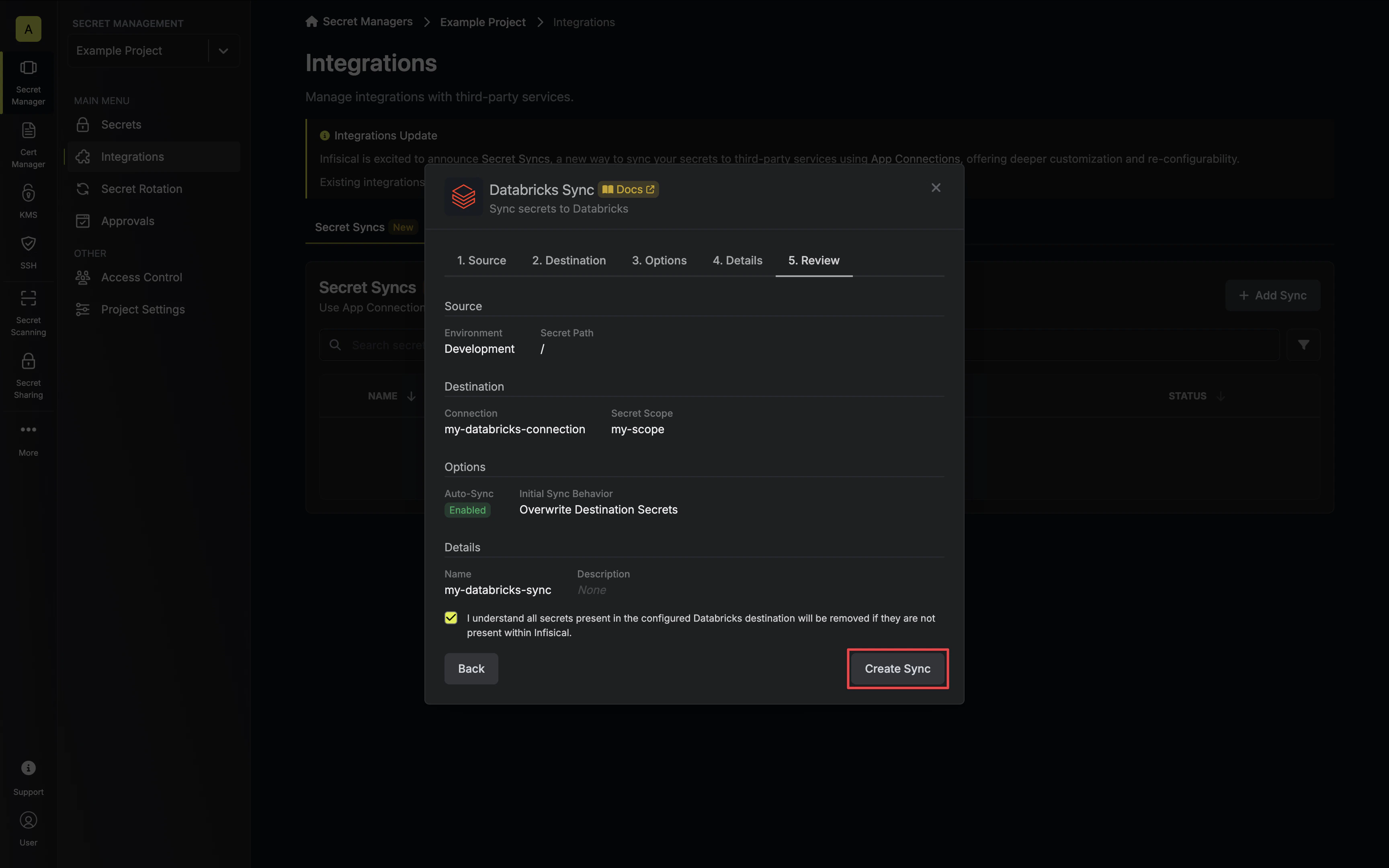 Confirm Configuration