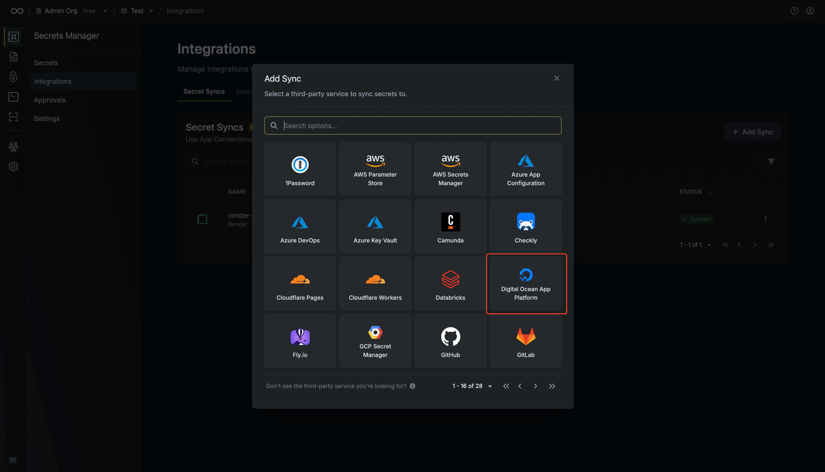 Select DigitalOcean