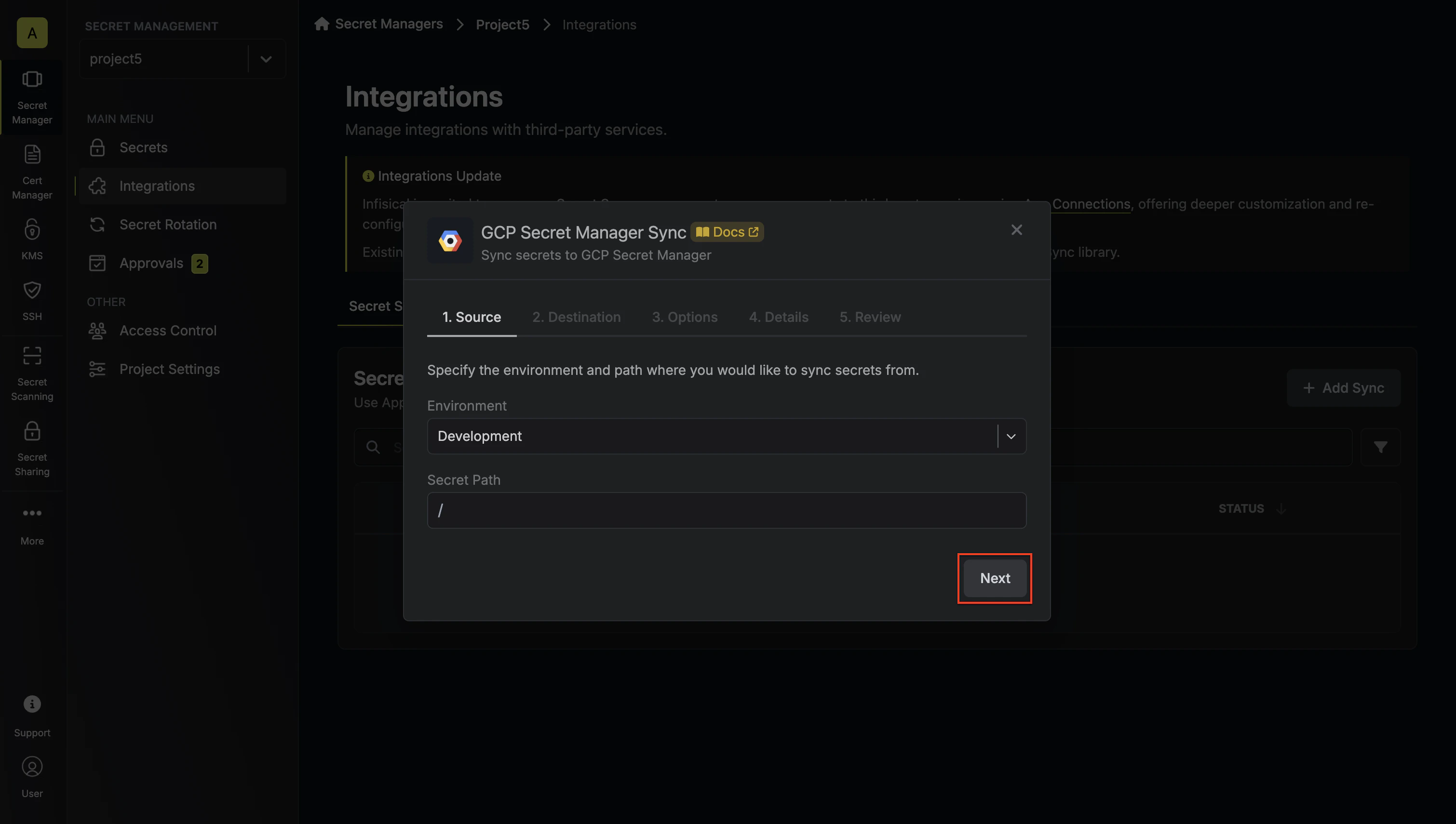 Configure Source