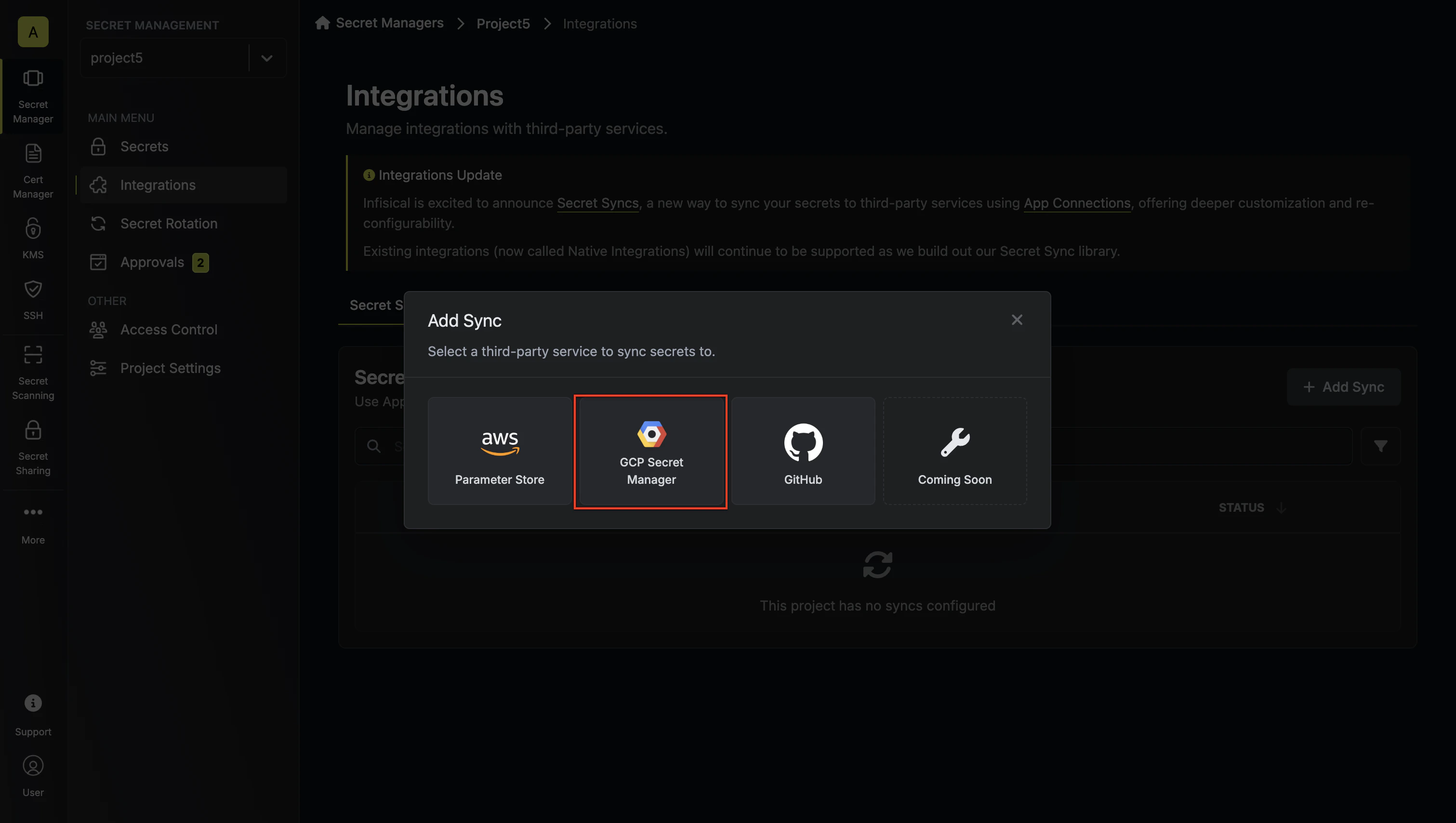 Select GCP Secret Manager