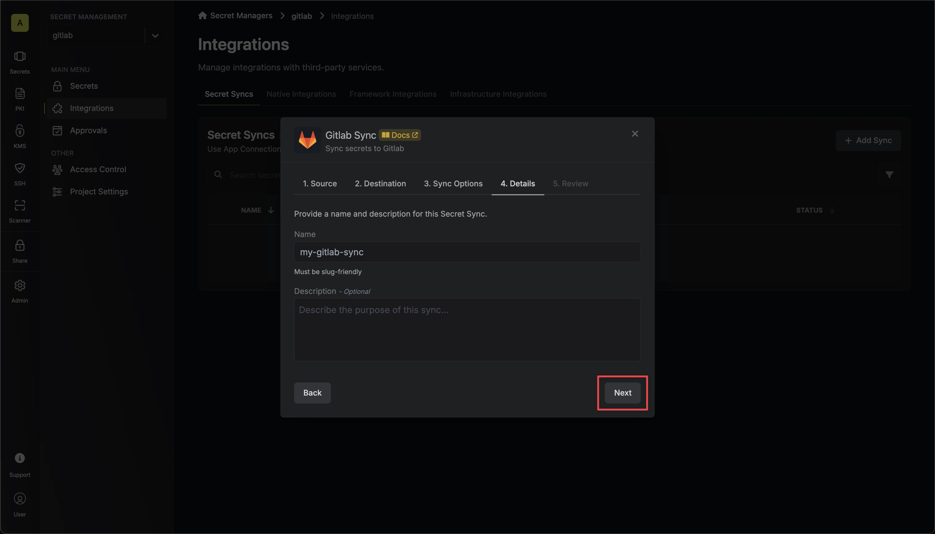 Configure Details