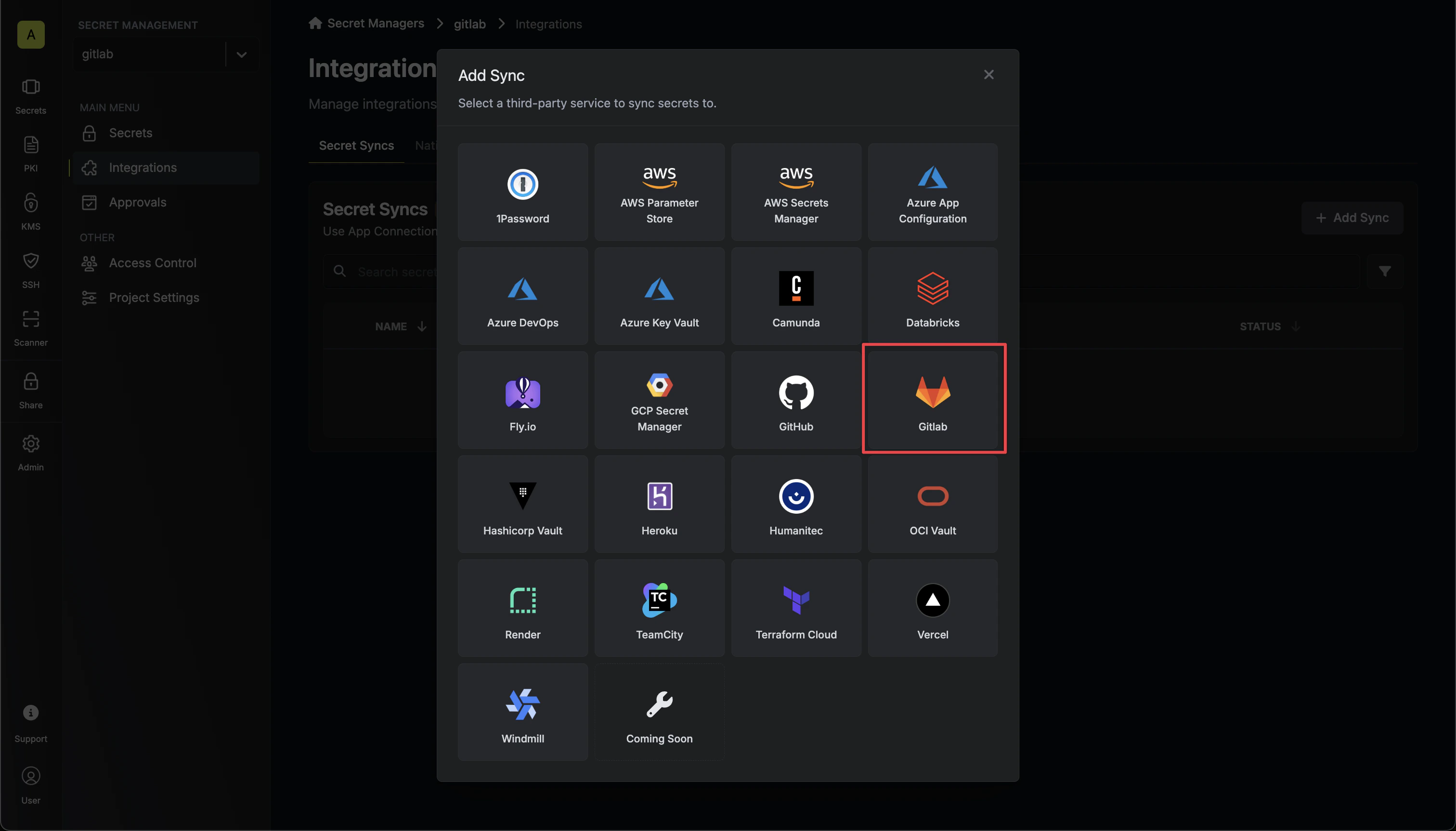 Select GitLab