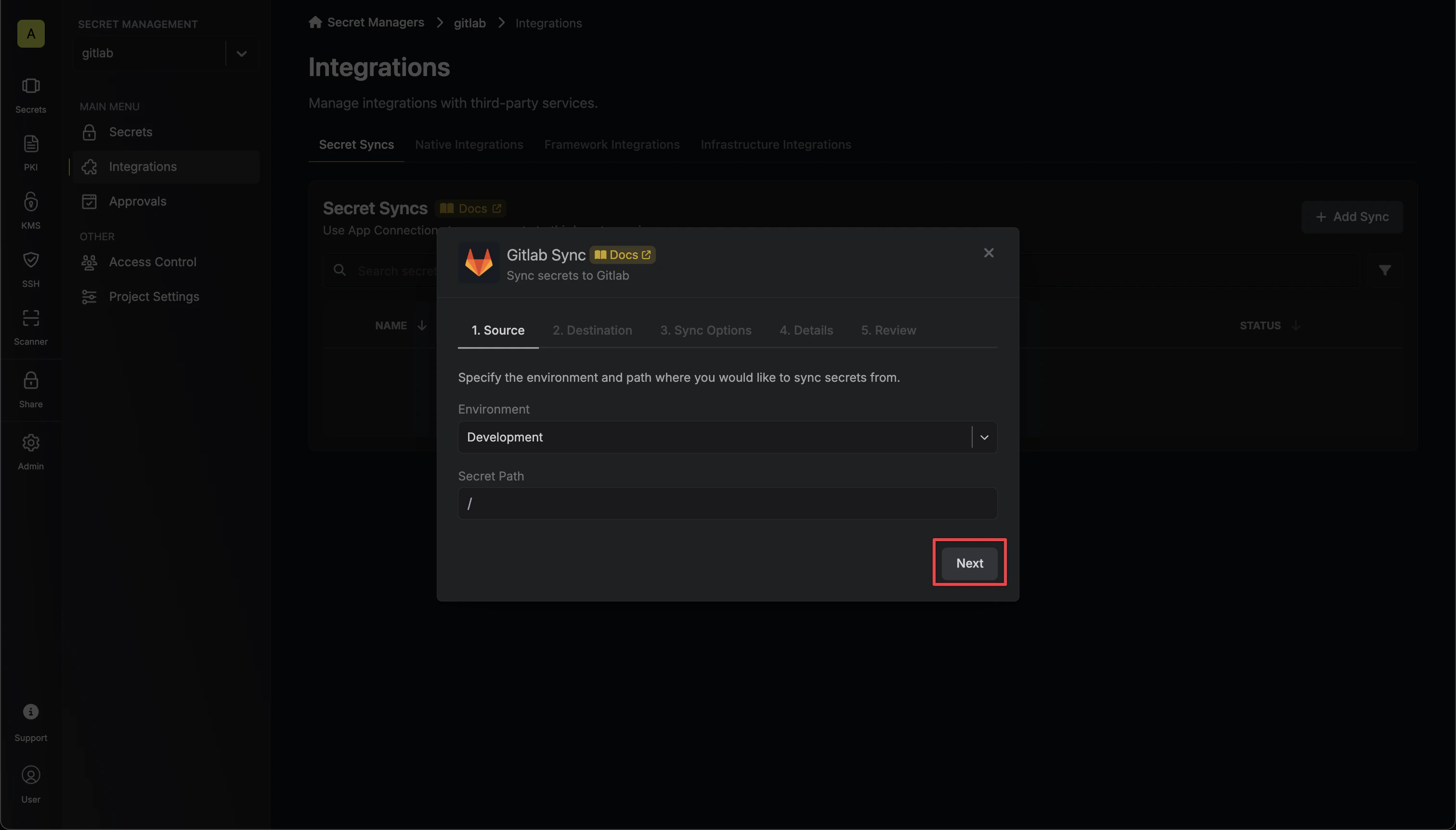Configure Source