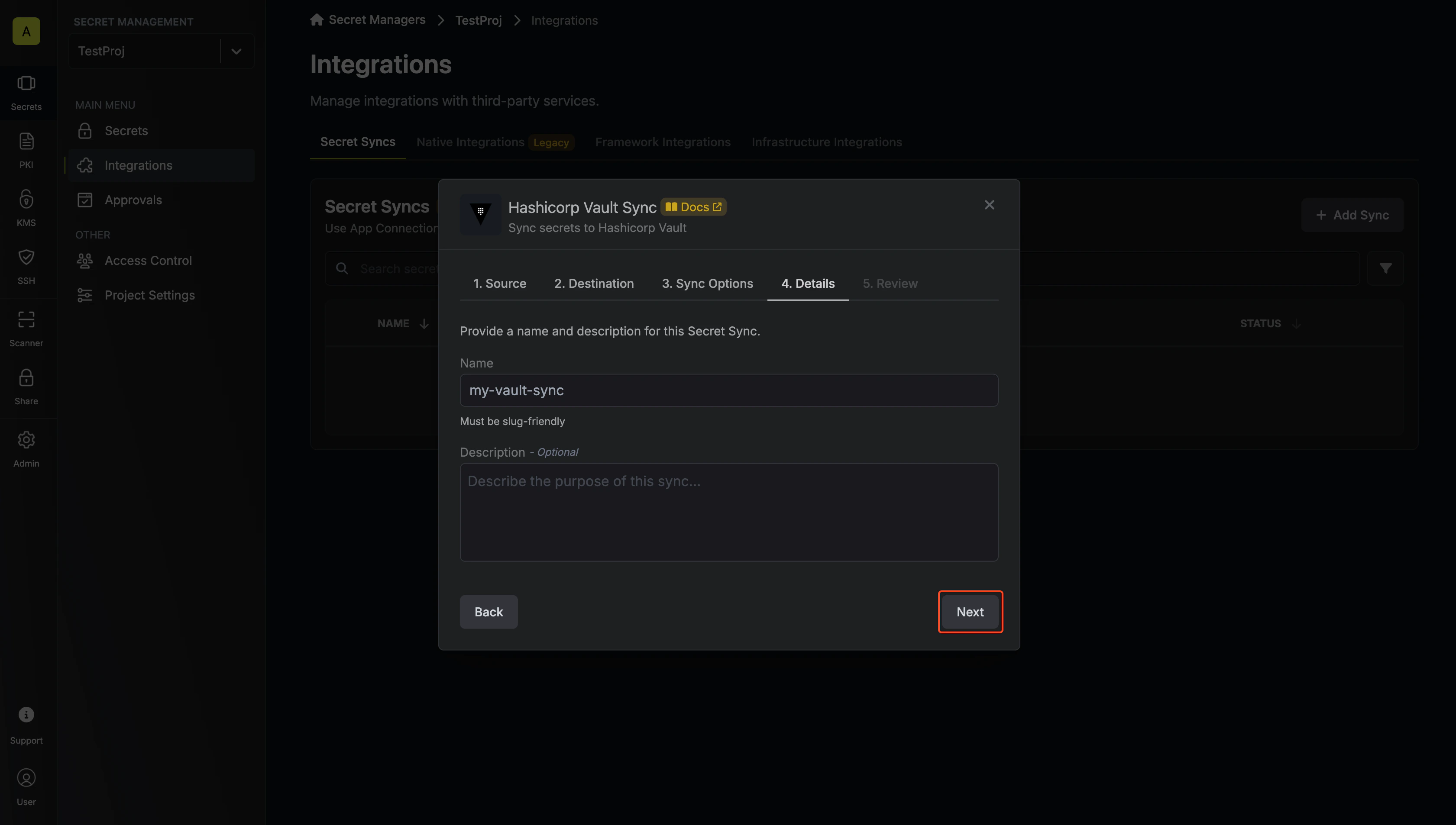 Configure Details