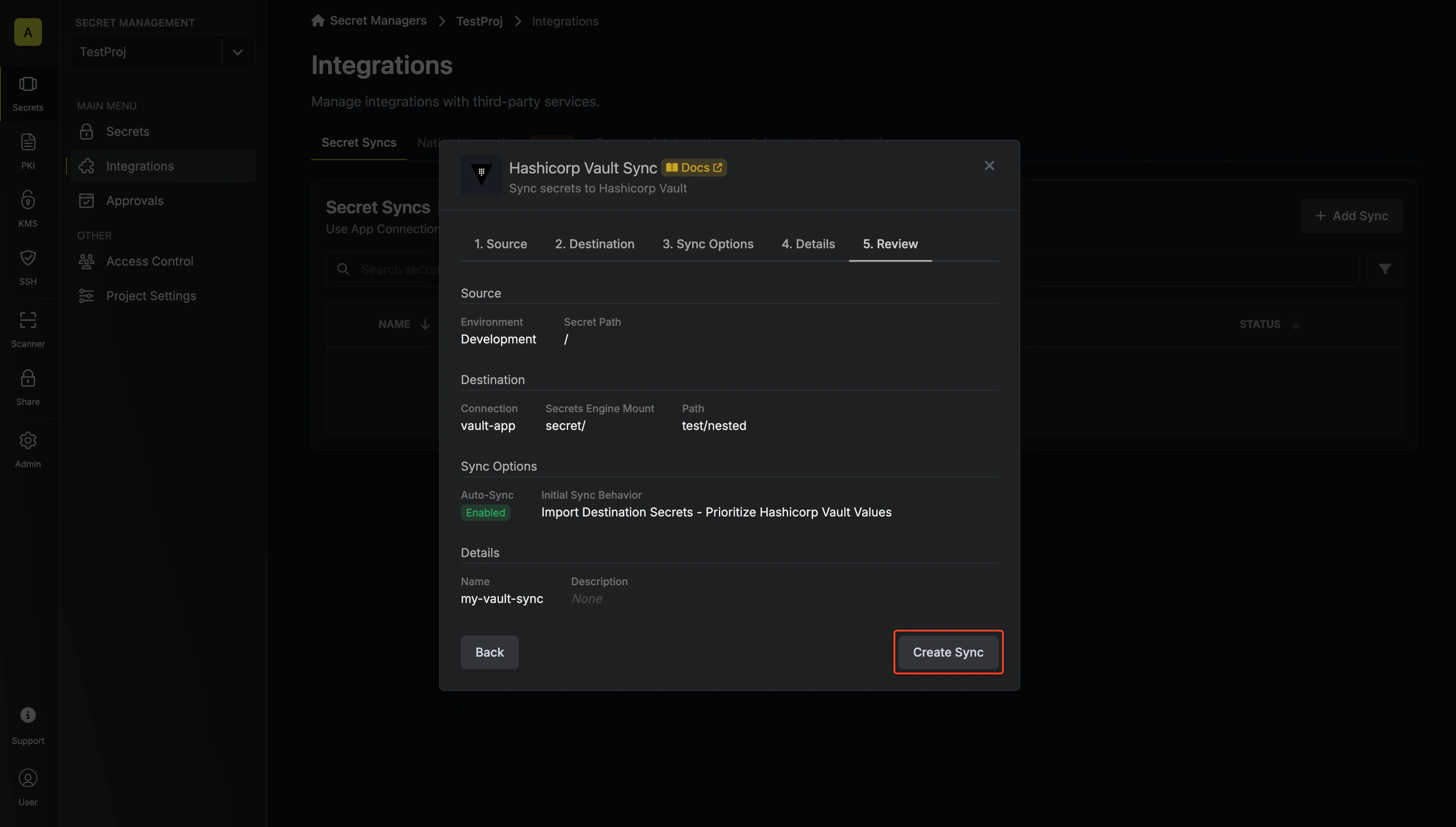 Confirm Configuration