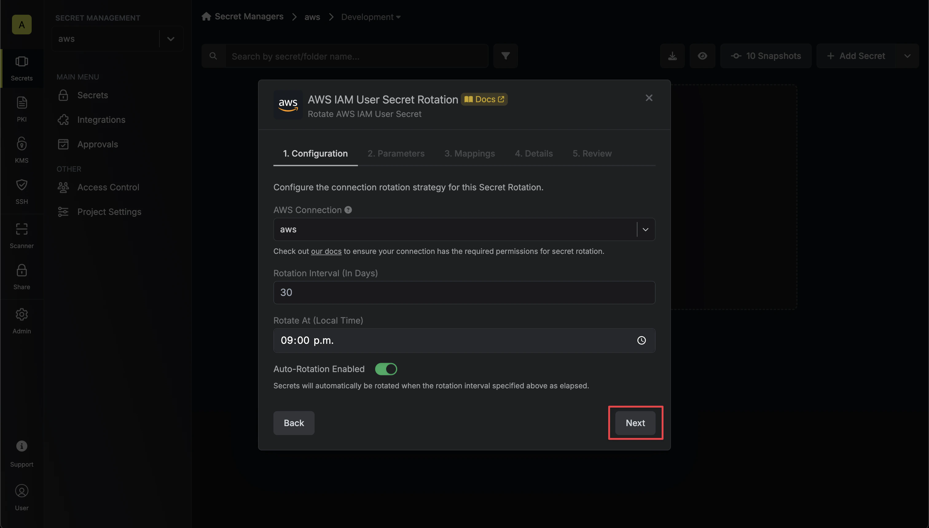 Rotation Configuration