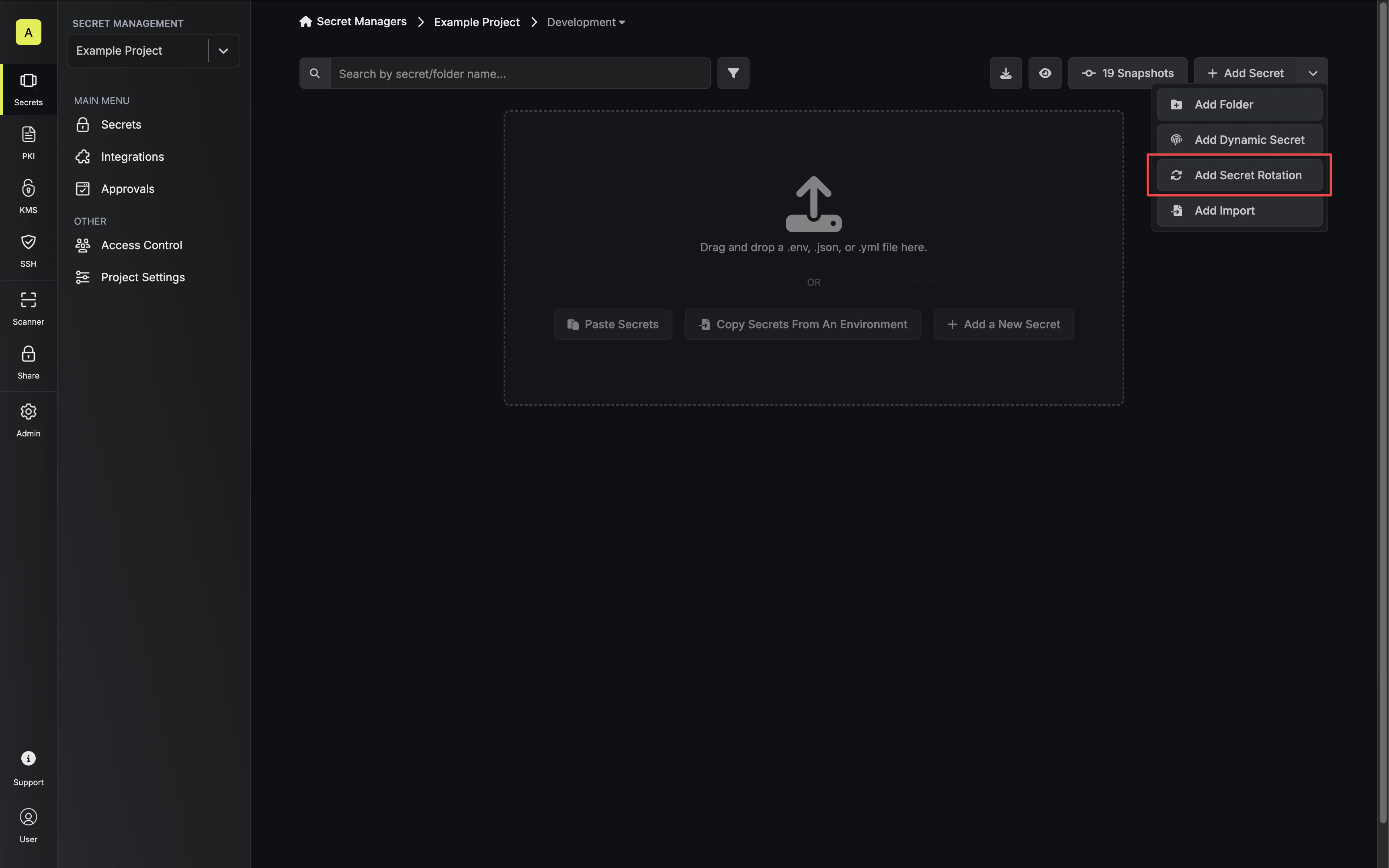 Secret Manager Dashboard