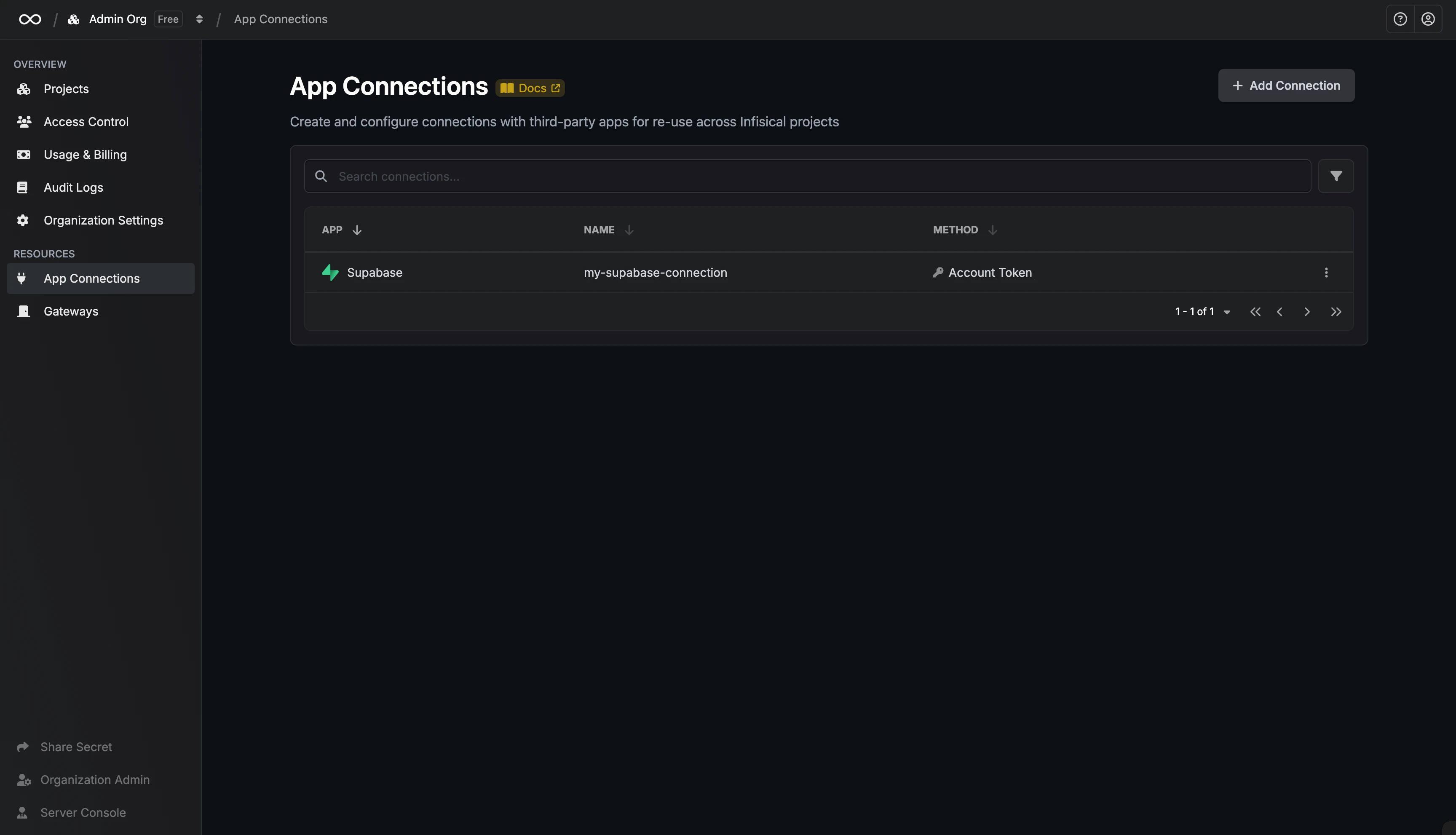 Supabase Connection Created