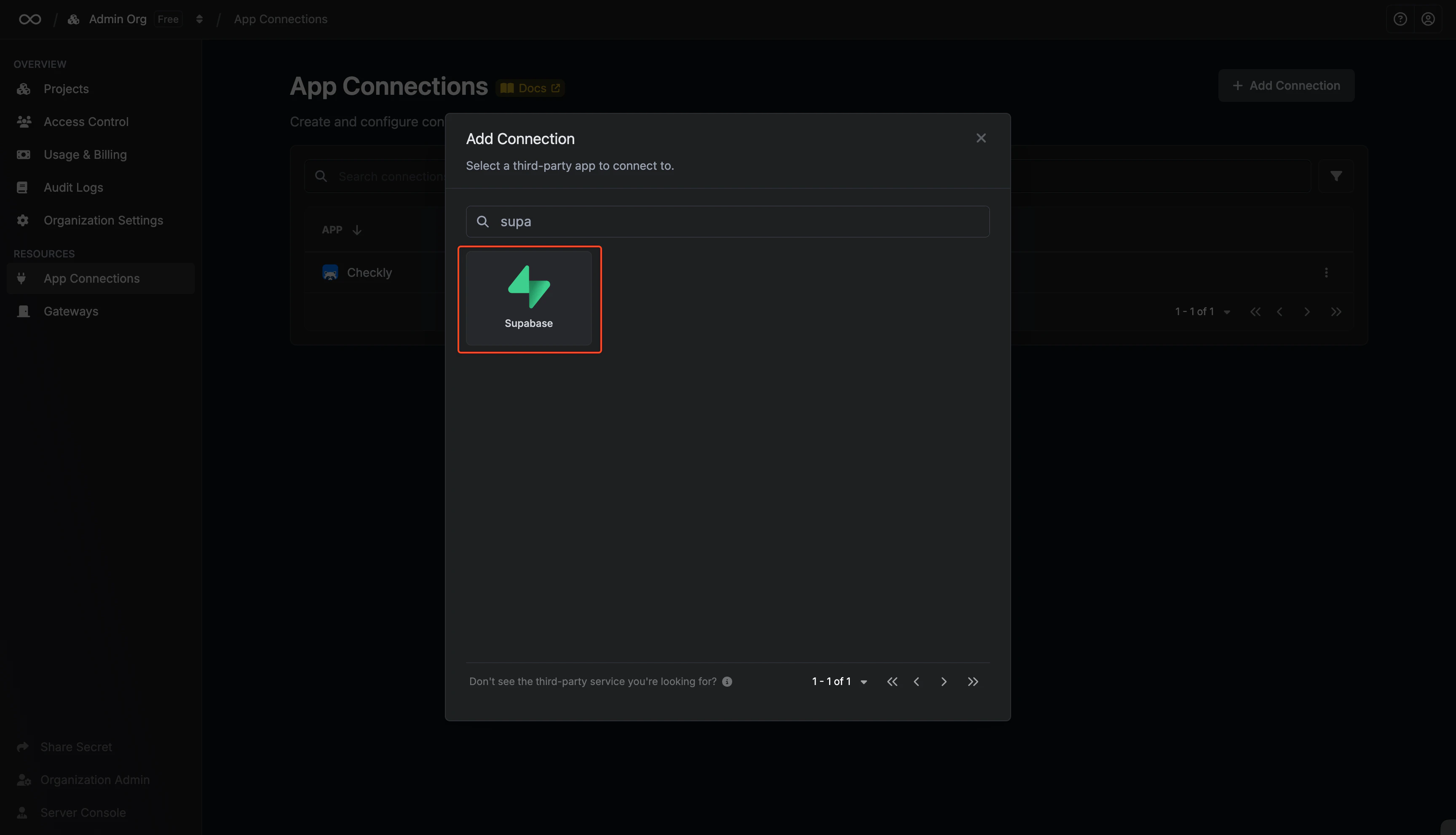 Select Supabase Connection