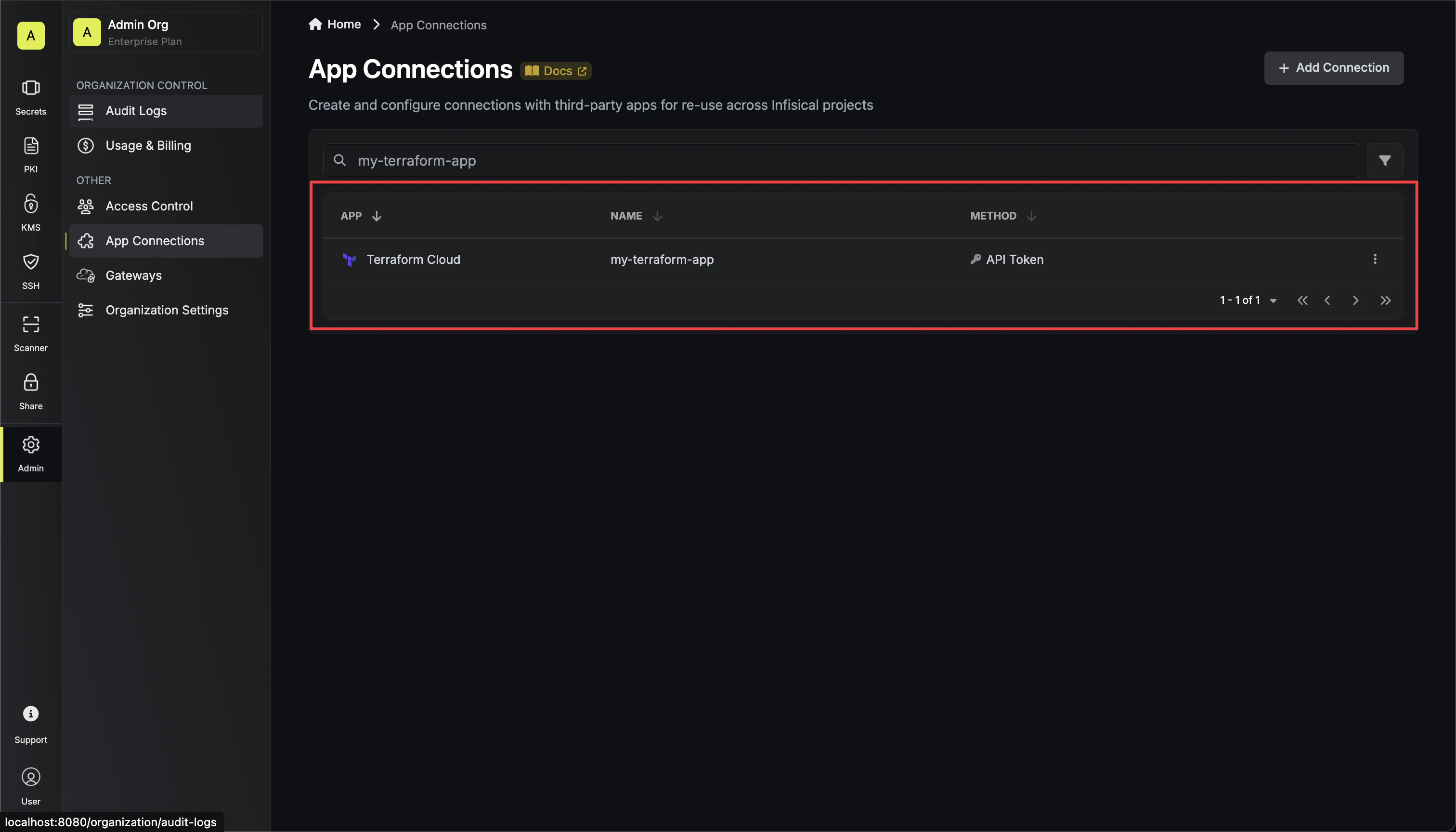 Terraform Cloud Connection Created