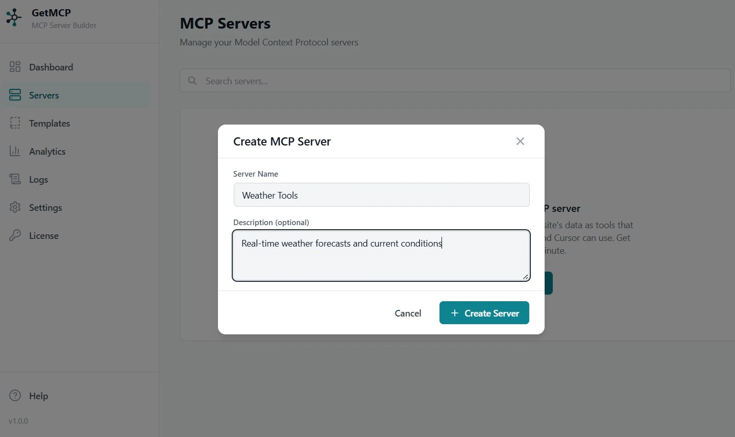Create a new MCP server