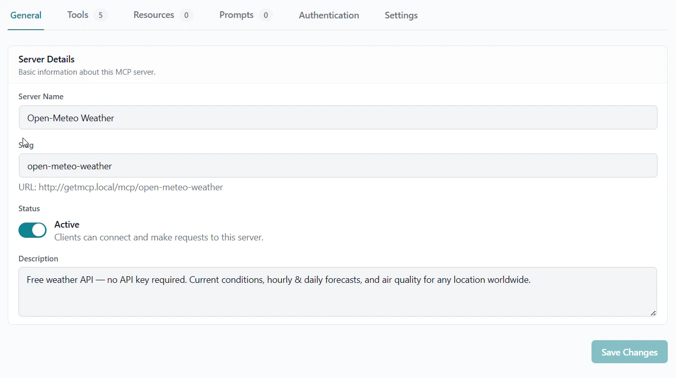 Server General Settings
