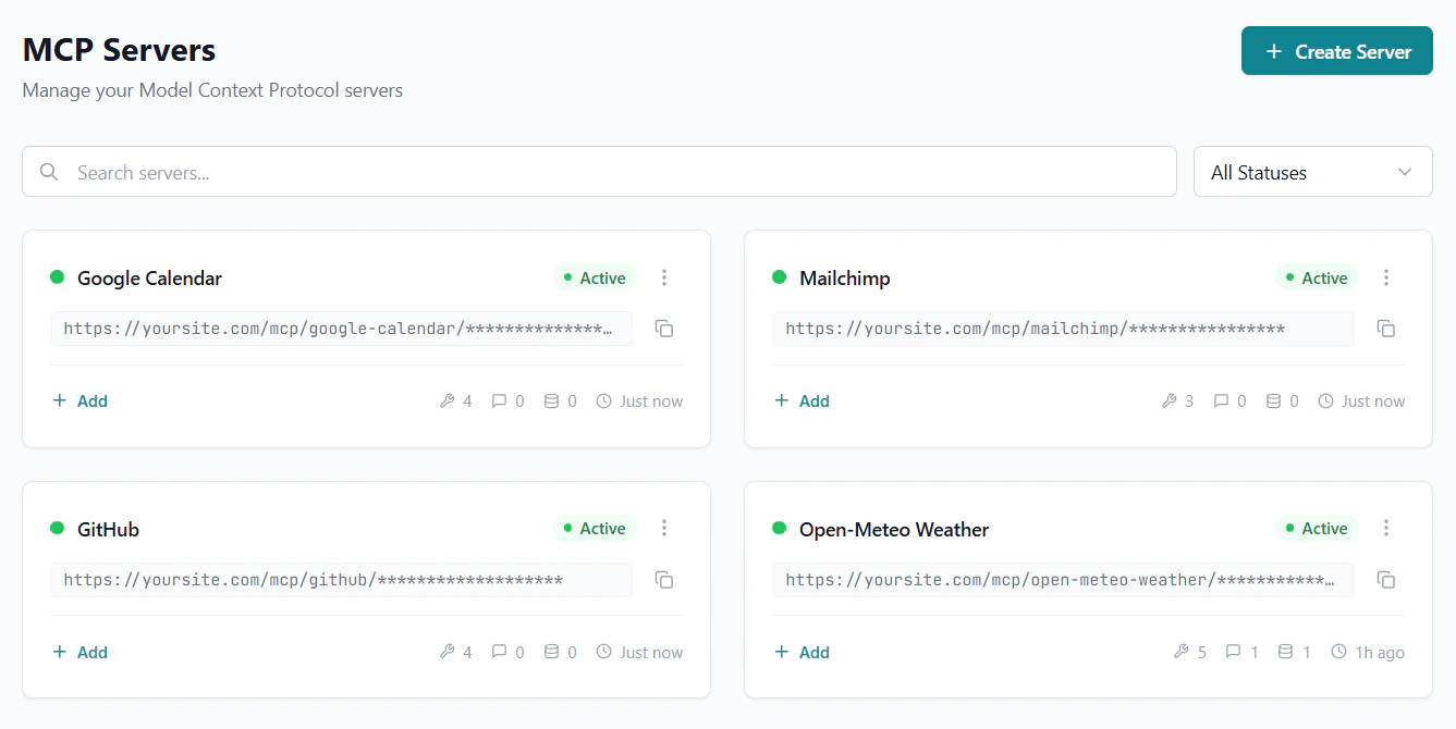 Server configuration