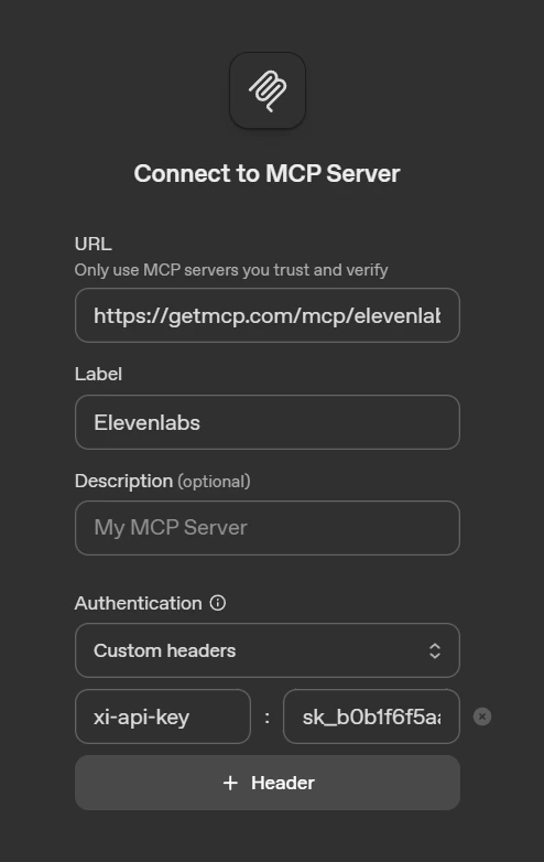 OpenAI Playground MCP Connection