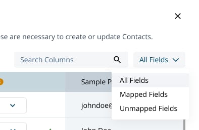 Filter columns by mapped or unmapped status