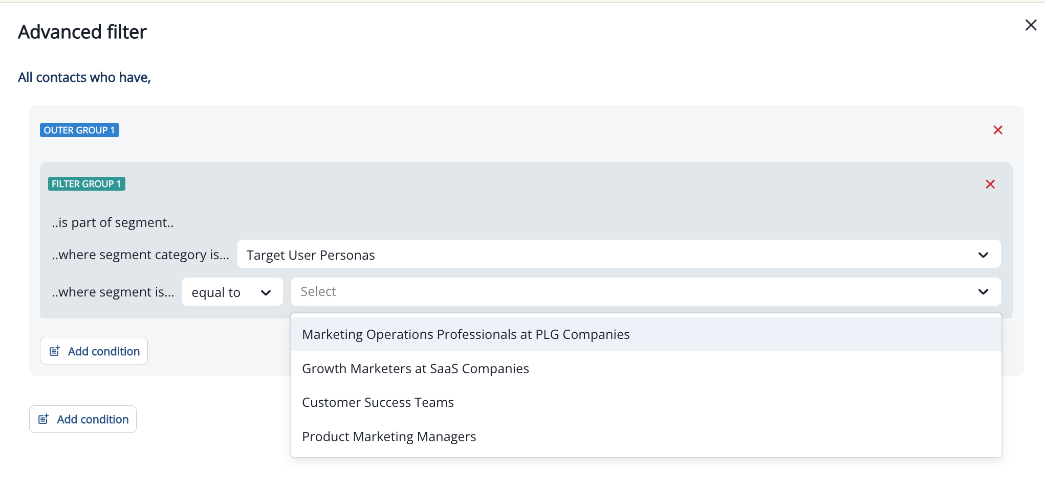 Person segmentation filter in the Dynamic List editor