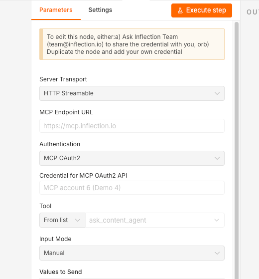 Selecting the OAuth2 authentication credential type in n8n