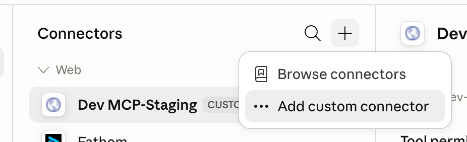 Add custom connector in Claude admin settings