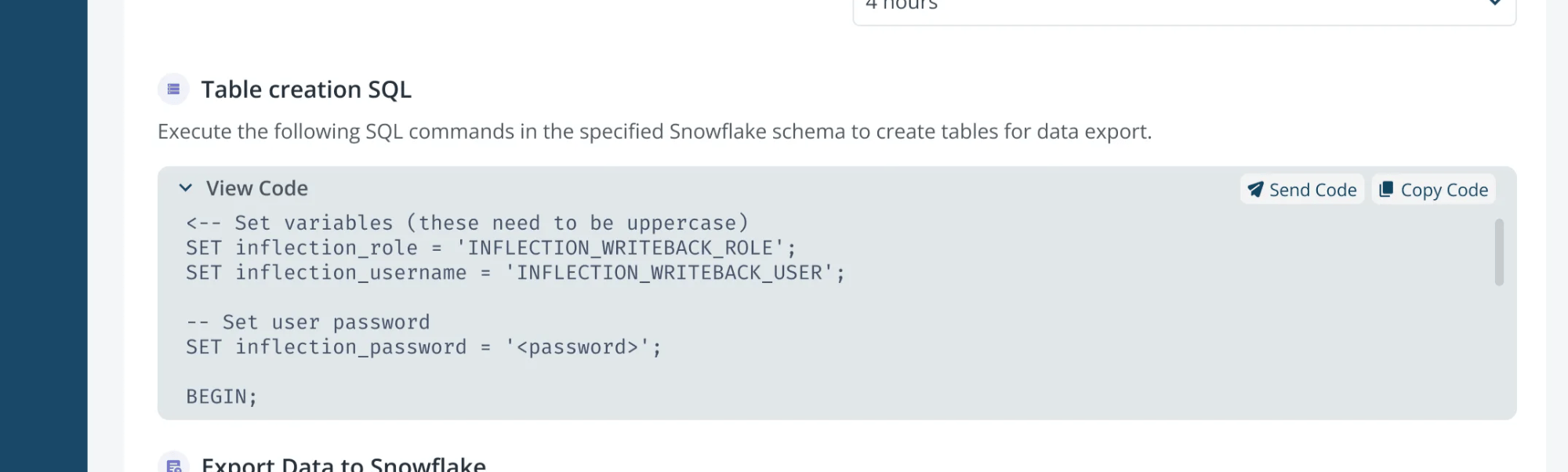 Sample SQL. Do not use this directly. Please refer to the SQL shown on inflection UI for your connection